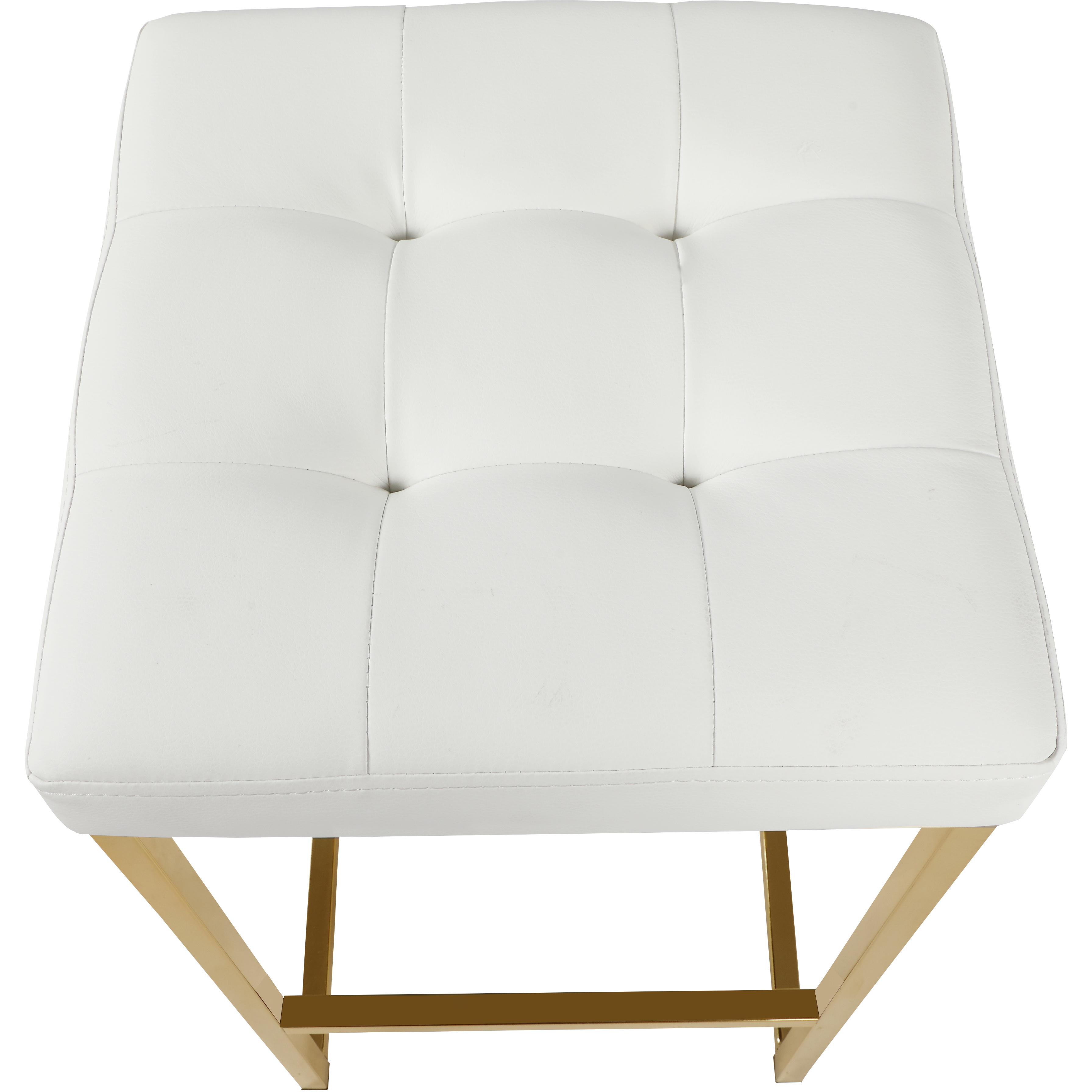Meridian Nicola White Vegan Leather Stool