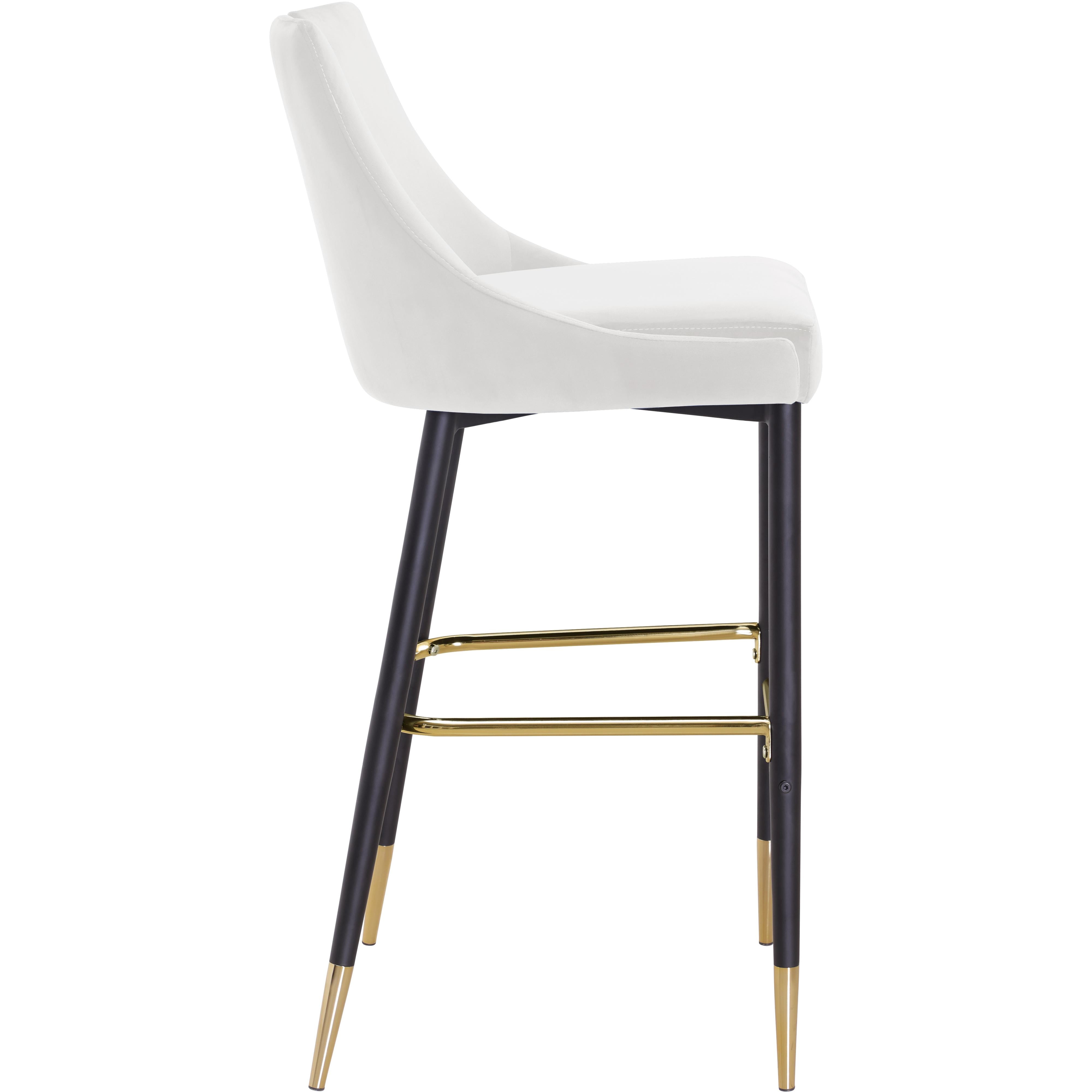 Meridian Sleek Cream Velvet Stool