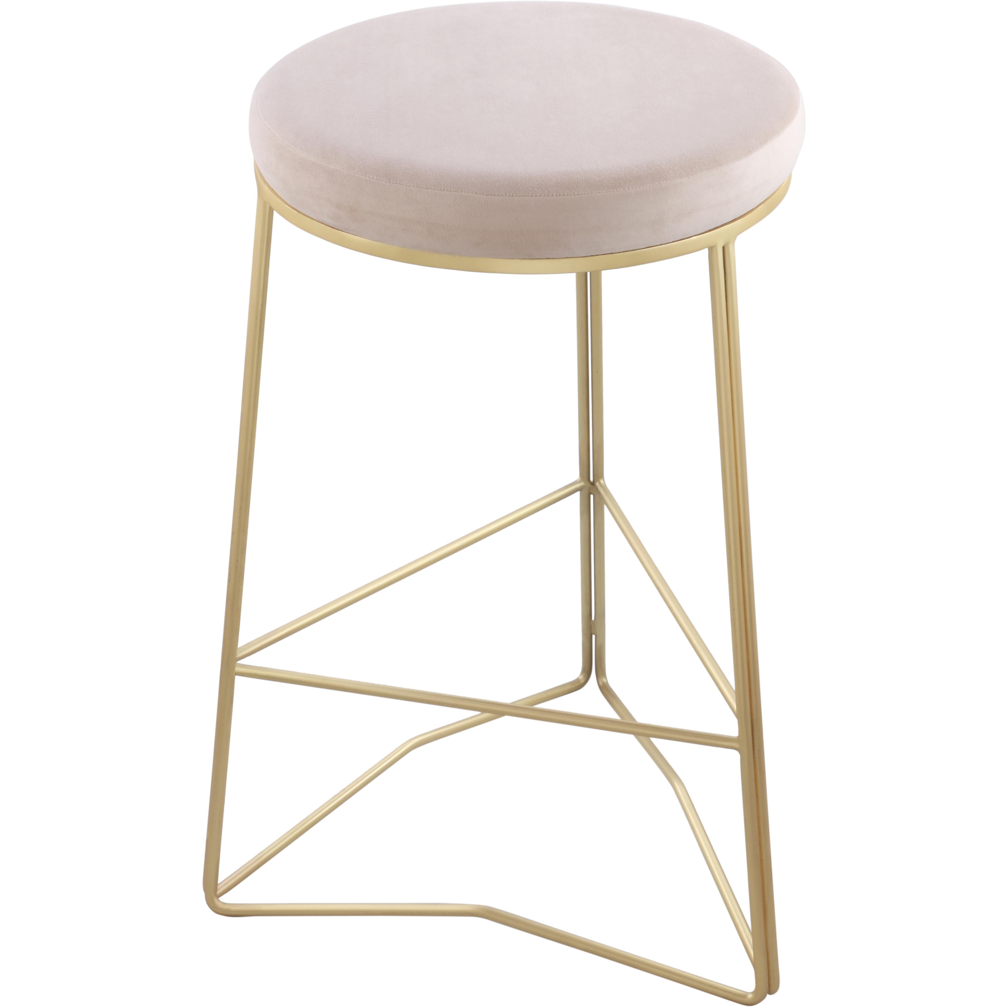 Meridian Tres Cream Velvet Counter Stool
