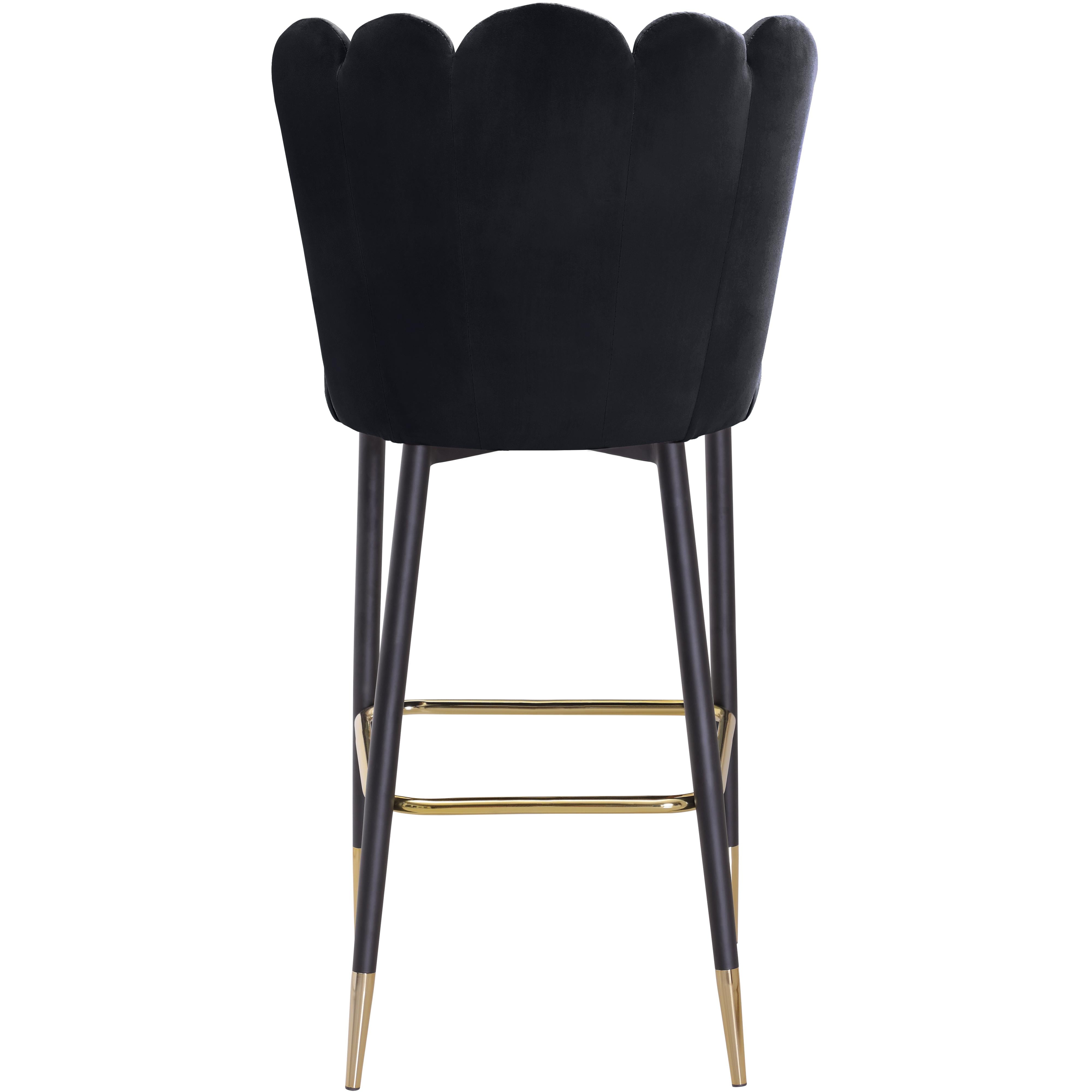 Meridian Lily Black Velvet Stool
