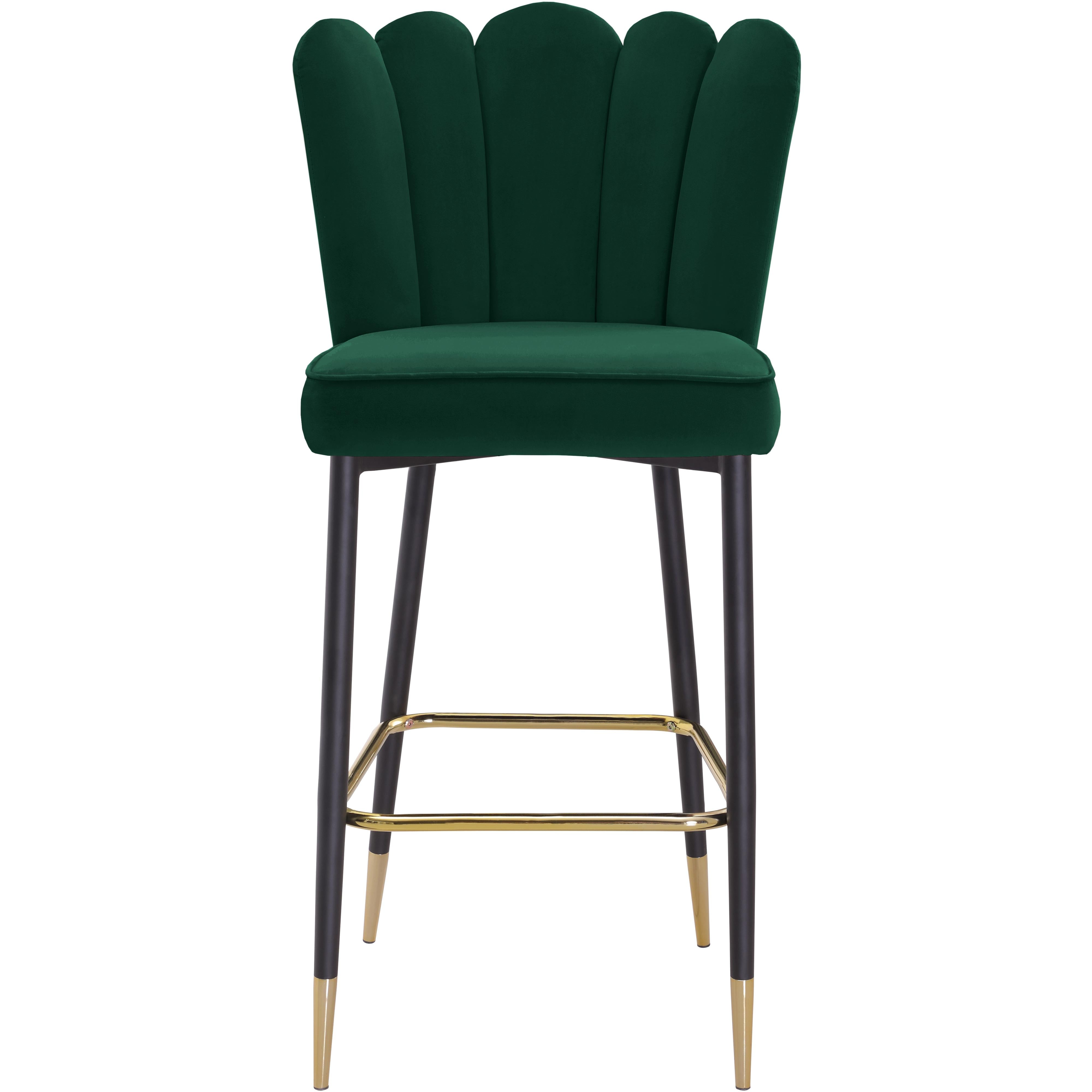 Meridian Lily Green Velvet Stool