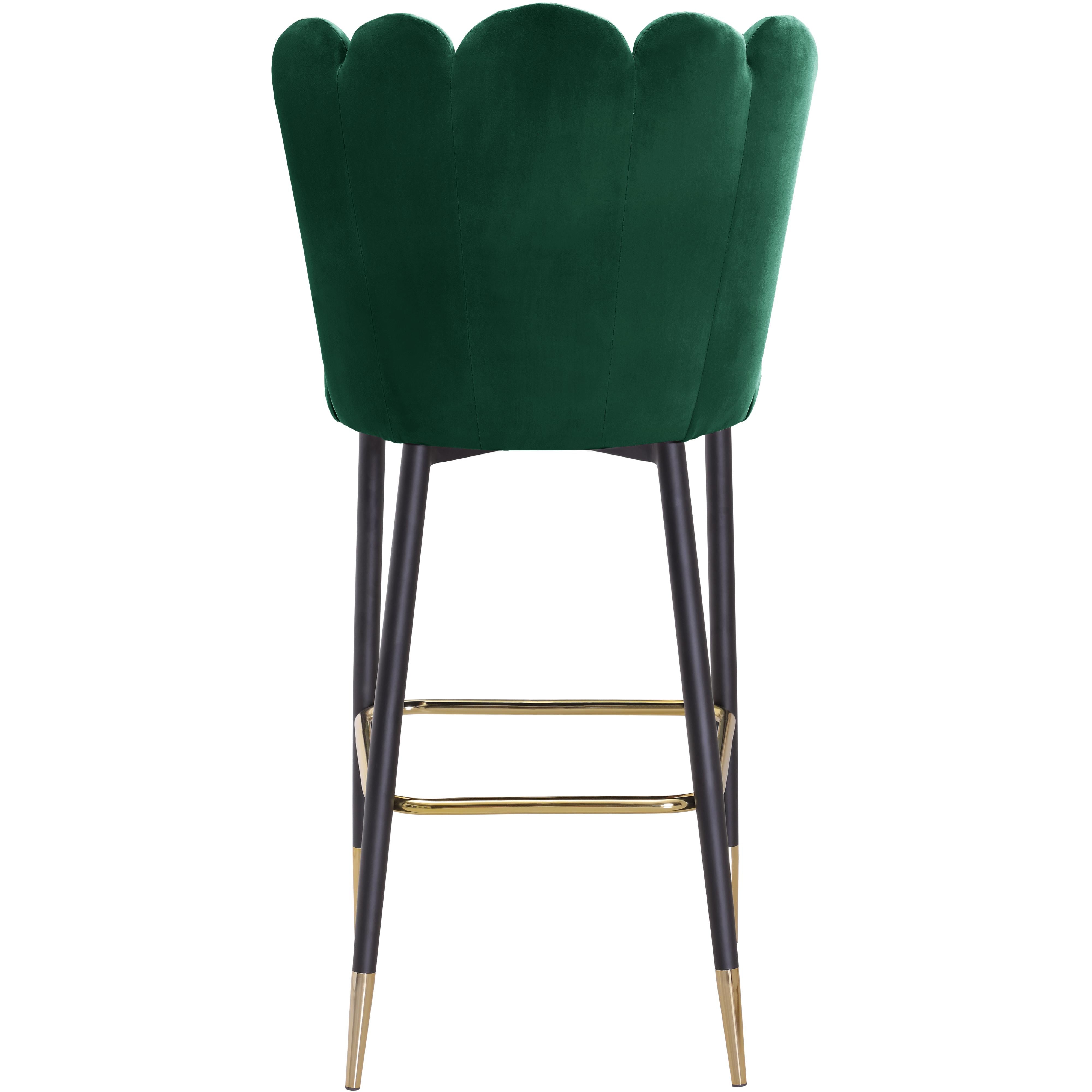 Meridian Lily Green Velvet Stool