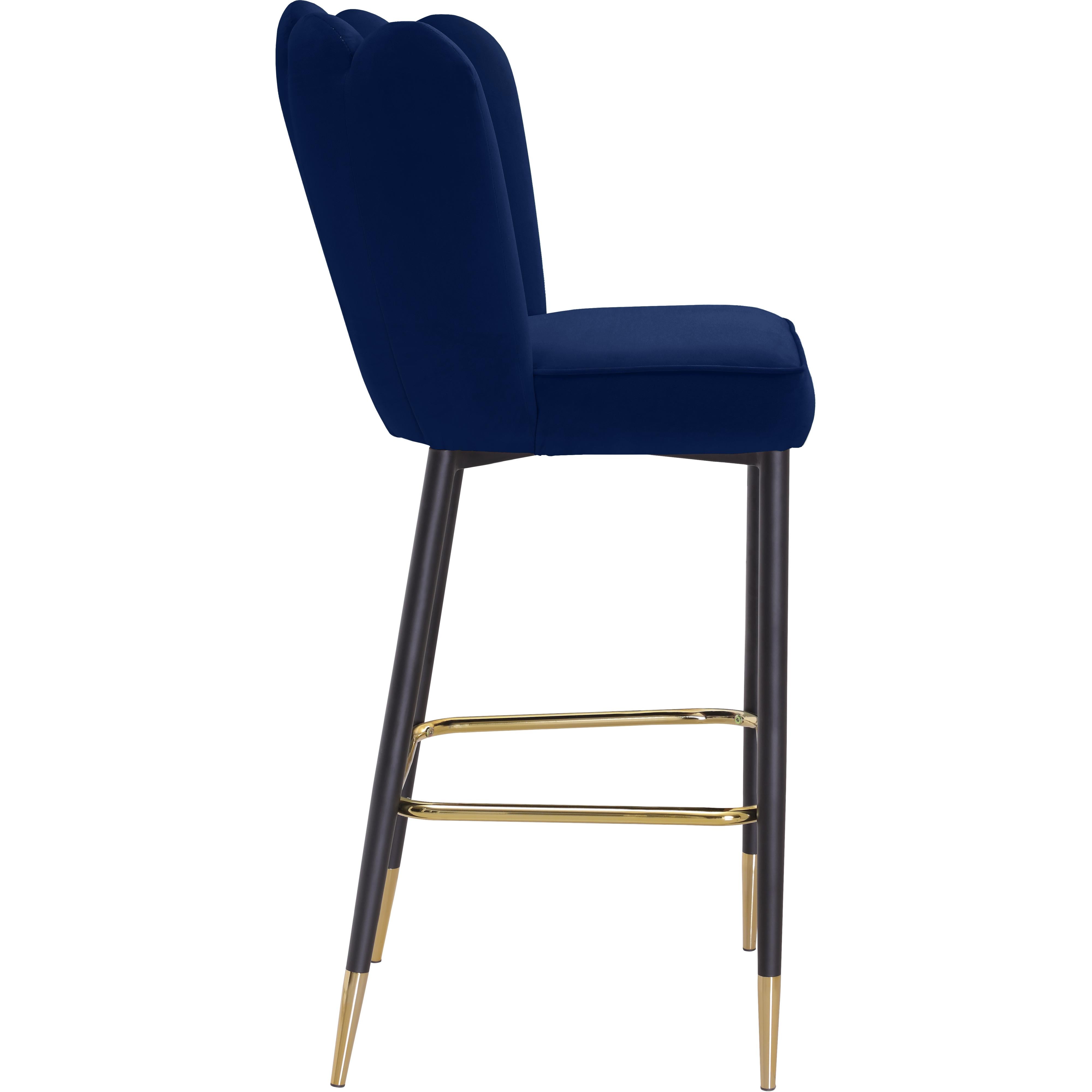 Meridian Lily Navy Velvet Stool