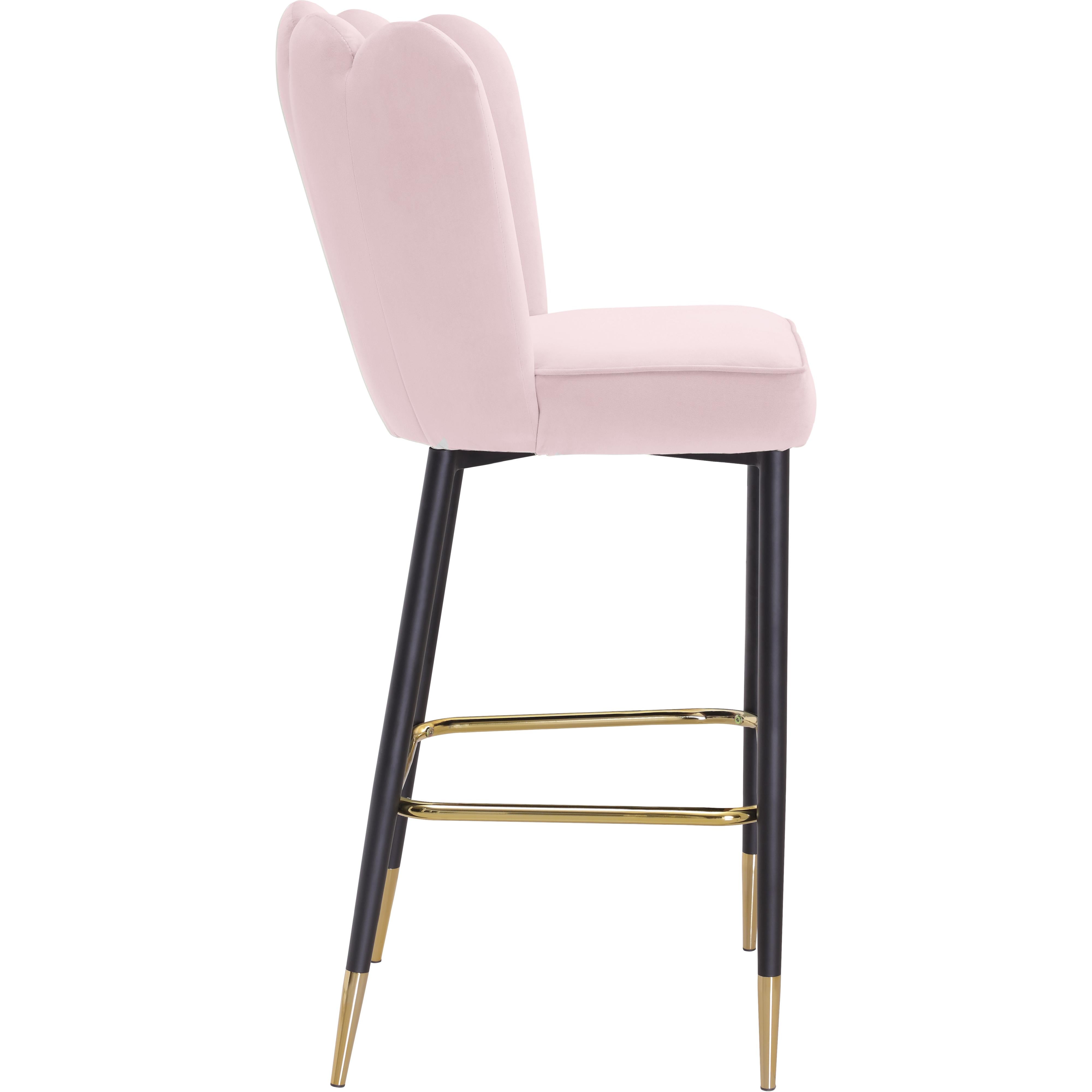 Meridian Lily Pink Velvet Stool