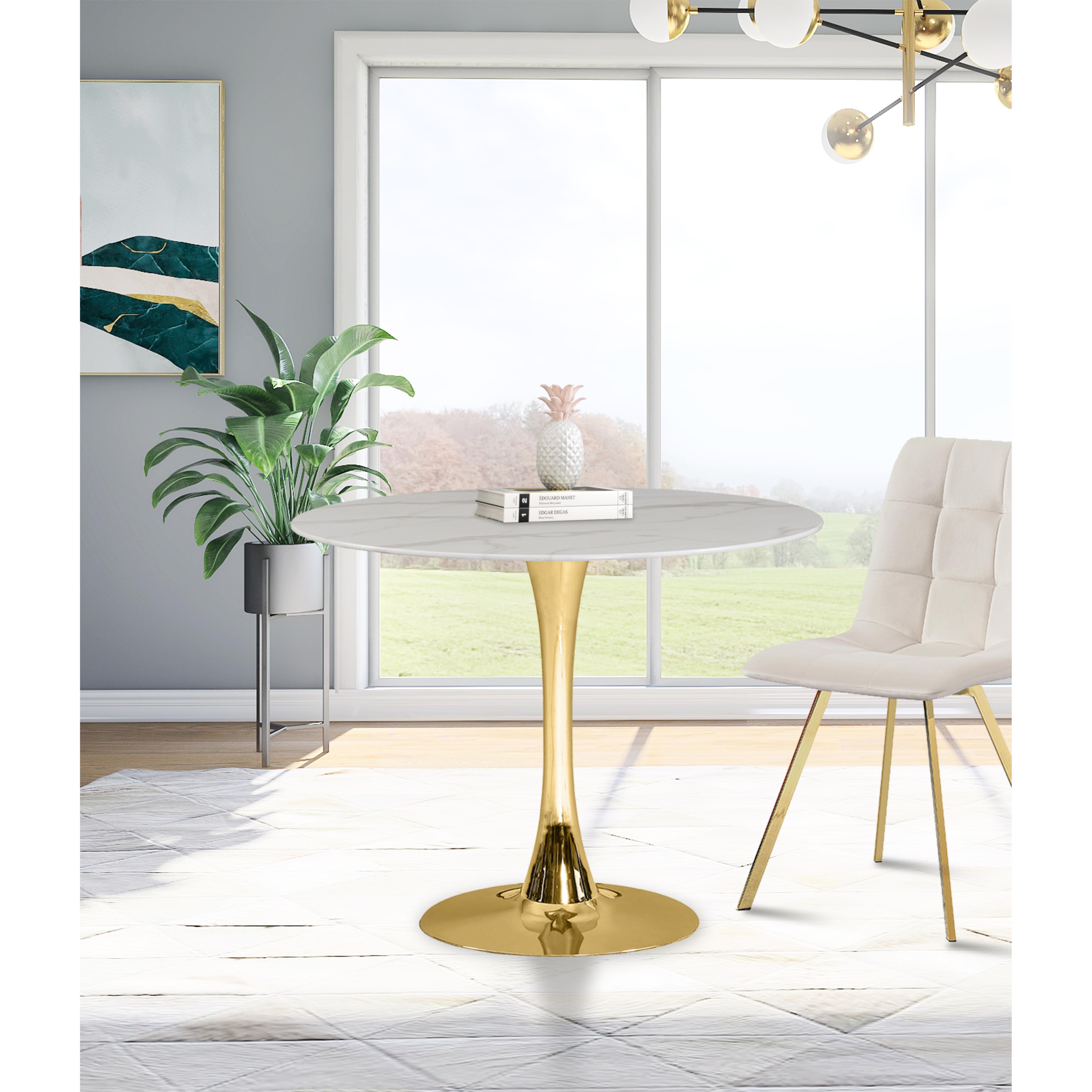 Meridian Holly Gold Dining Table (3 Boxes)