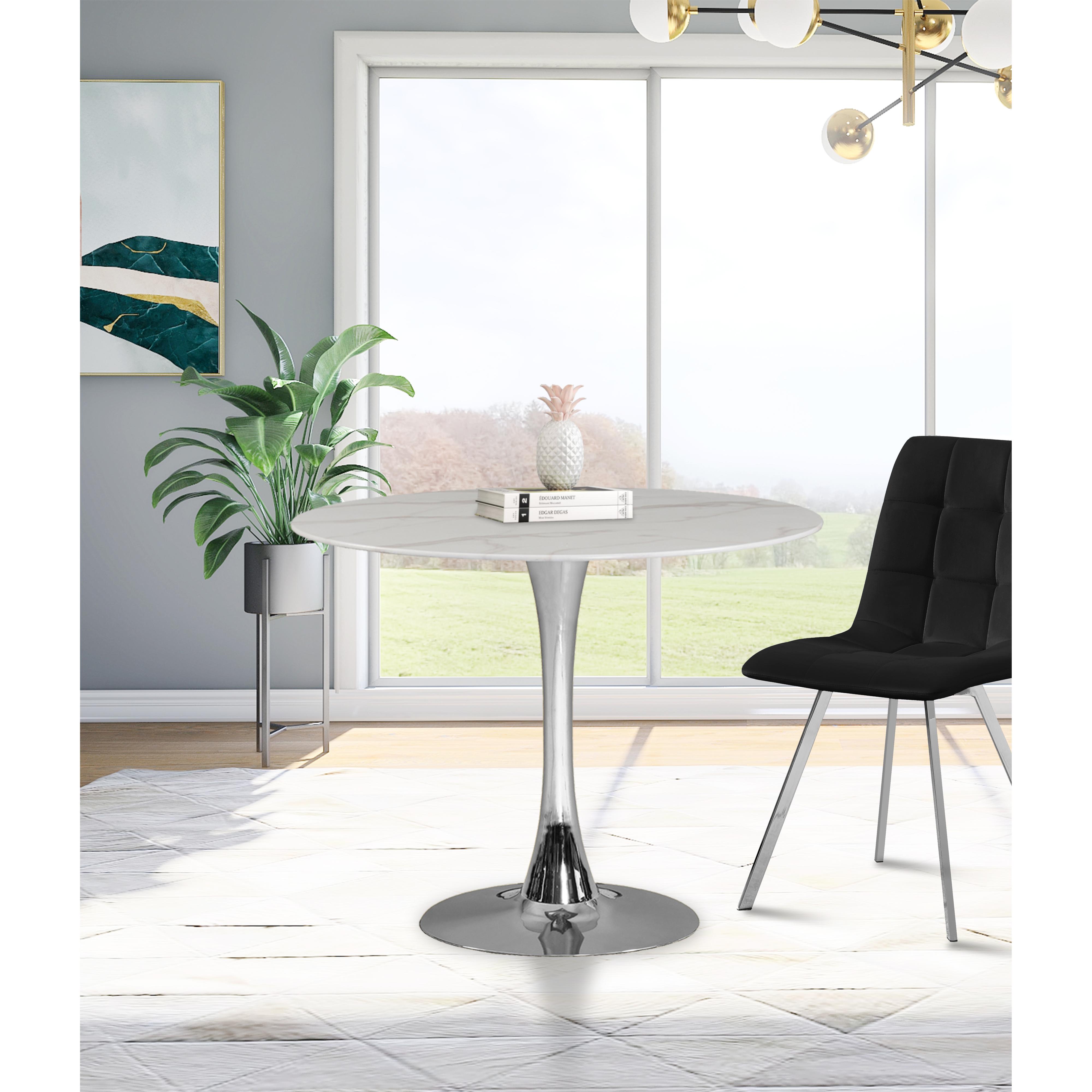 Meridian Holly Chrome Dining Table (3 Boxes)