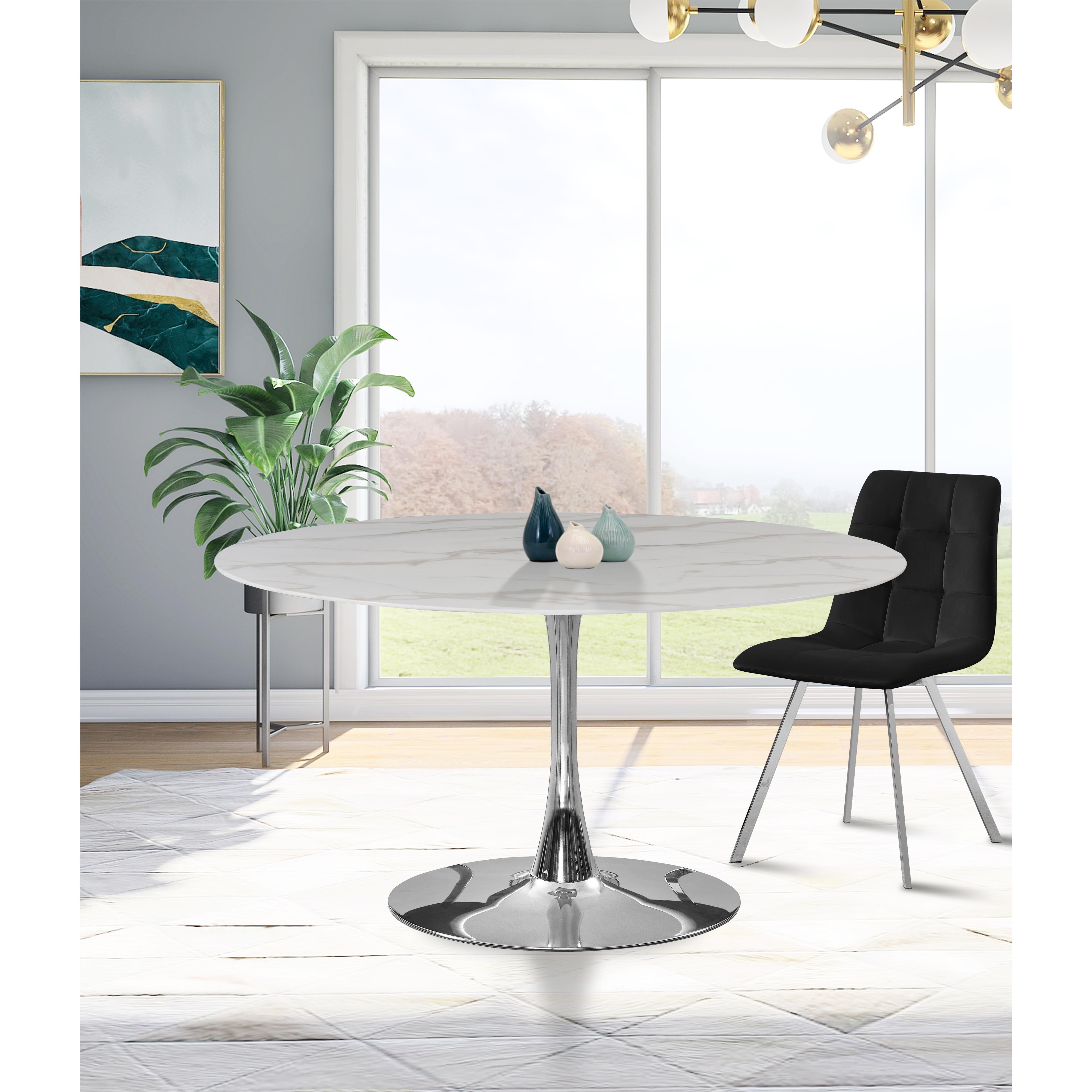 Meridian Holly Chrome Dining Table (3 Boxes)