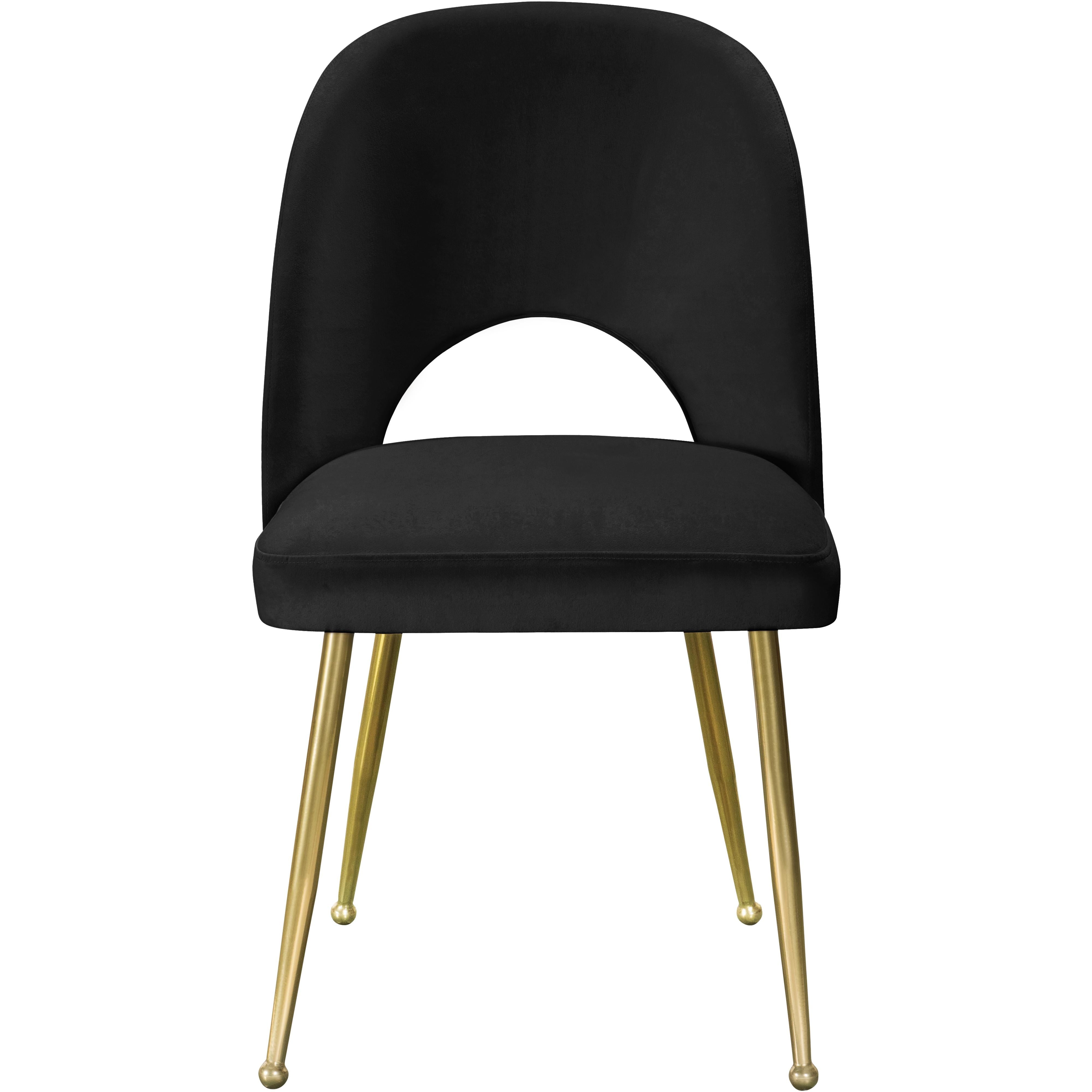 Meridian Logan Black Velvet Dining Chair