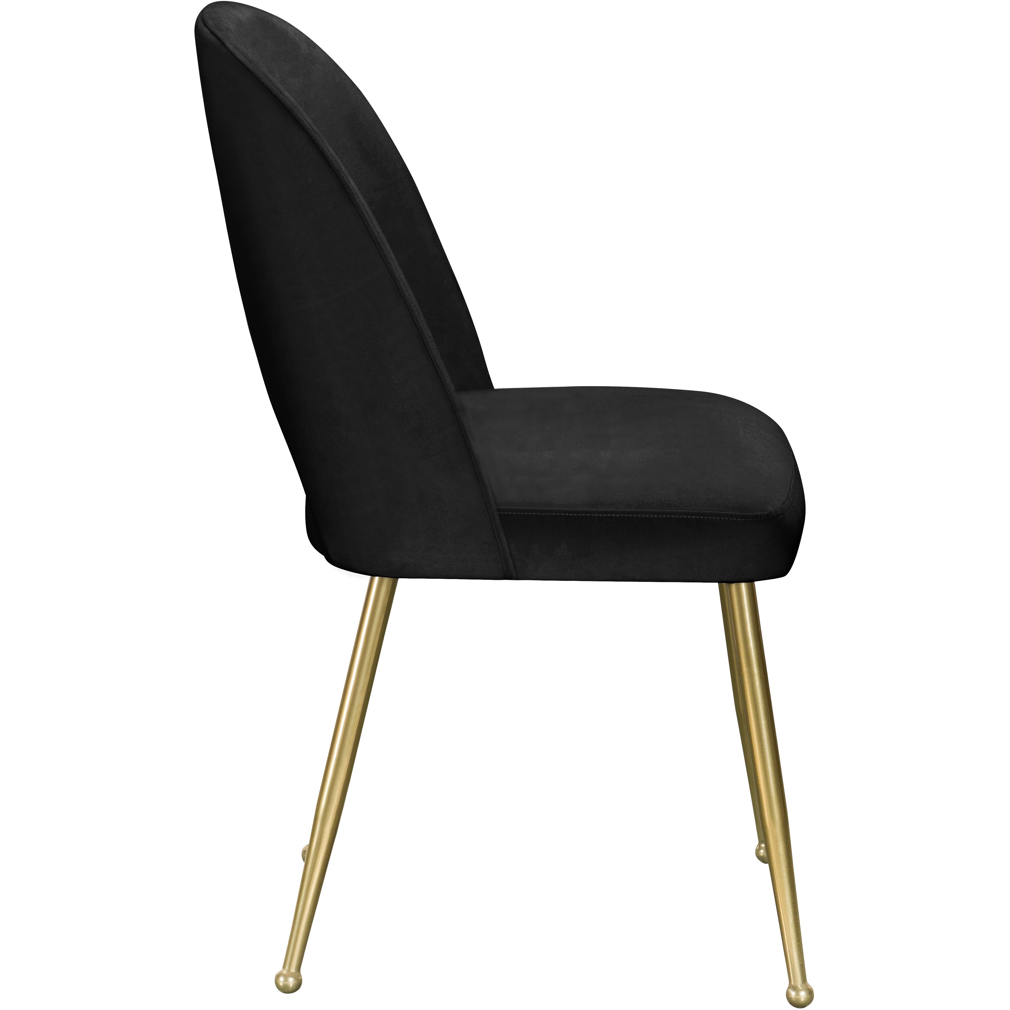 Meridian Logan Black Velvet Dining Chair