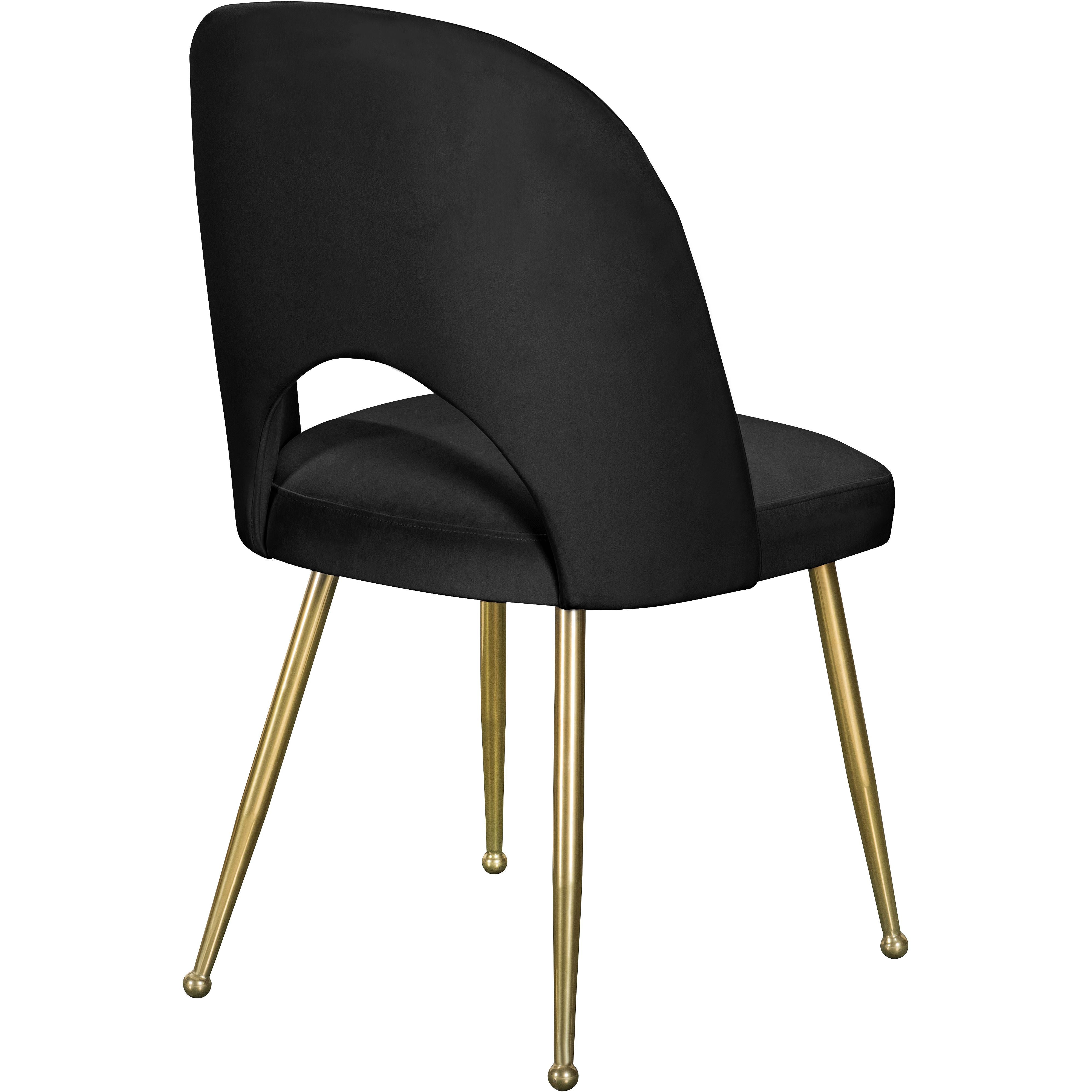Meridian Logan Black Velvet Dining Chair