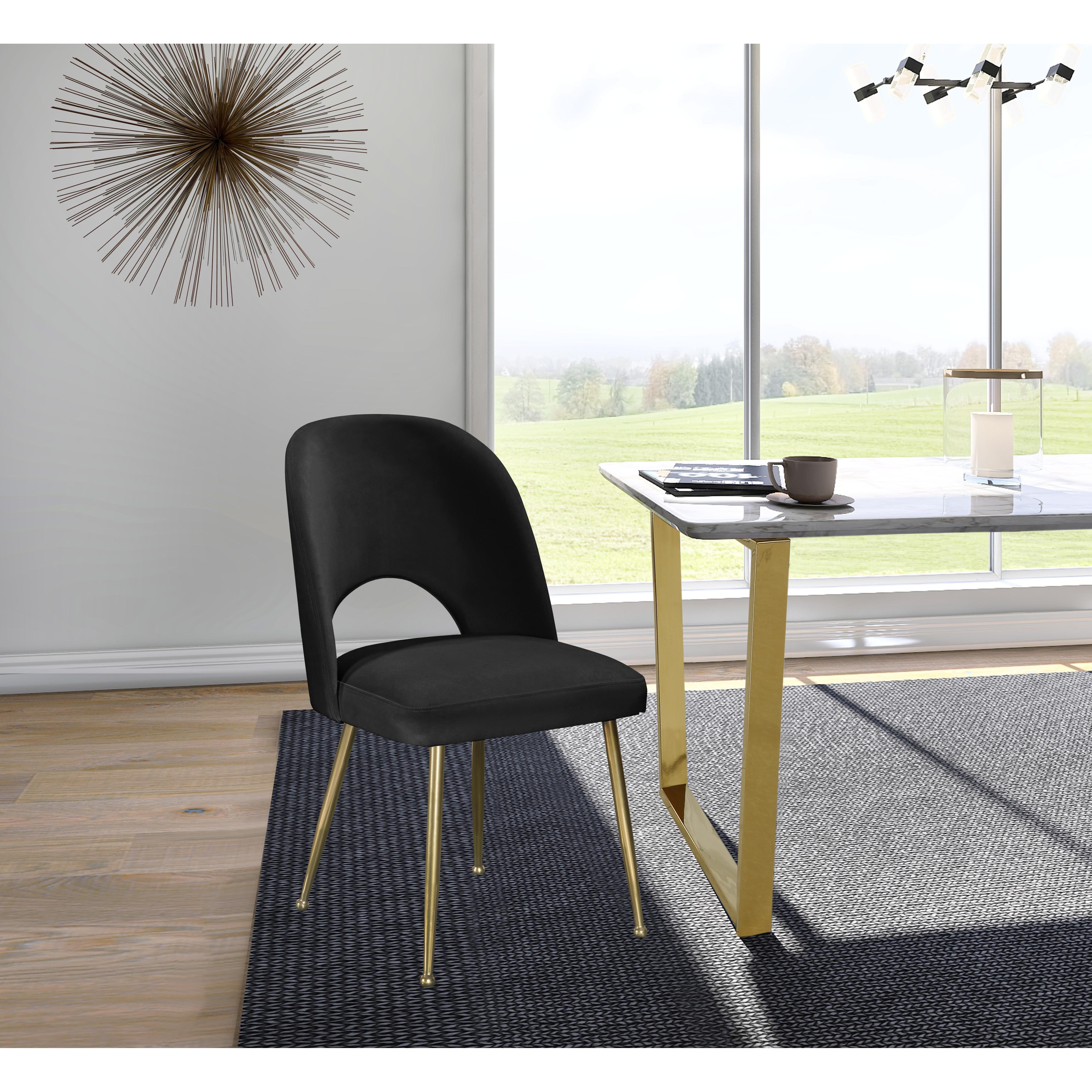 Meridian Logan Black Velvet Dining Chair