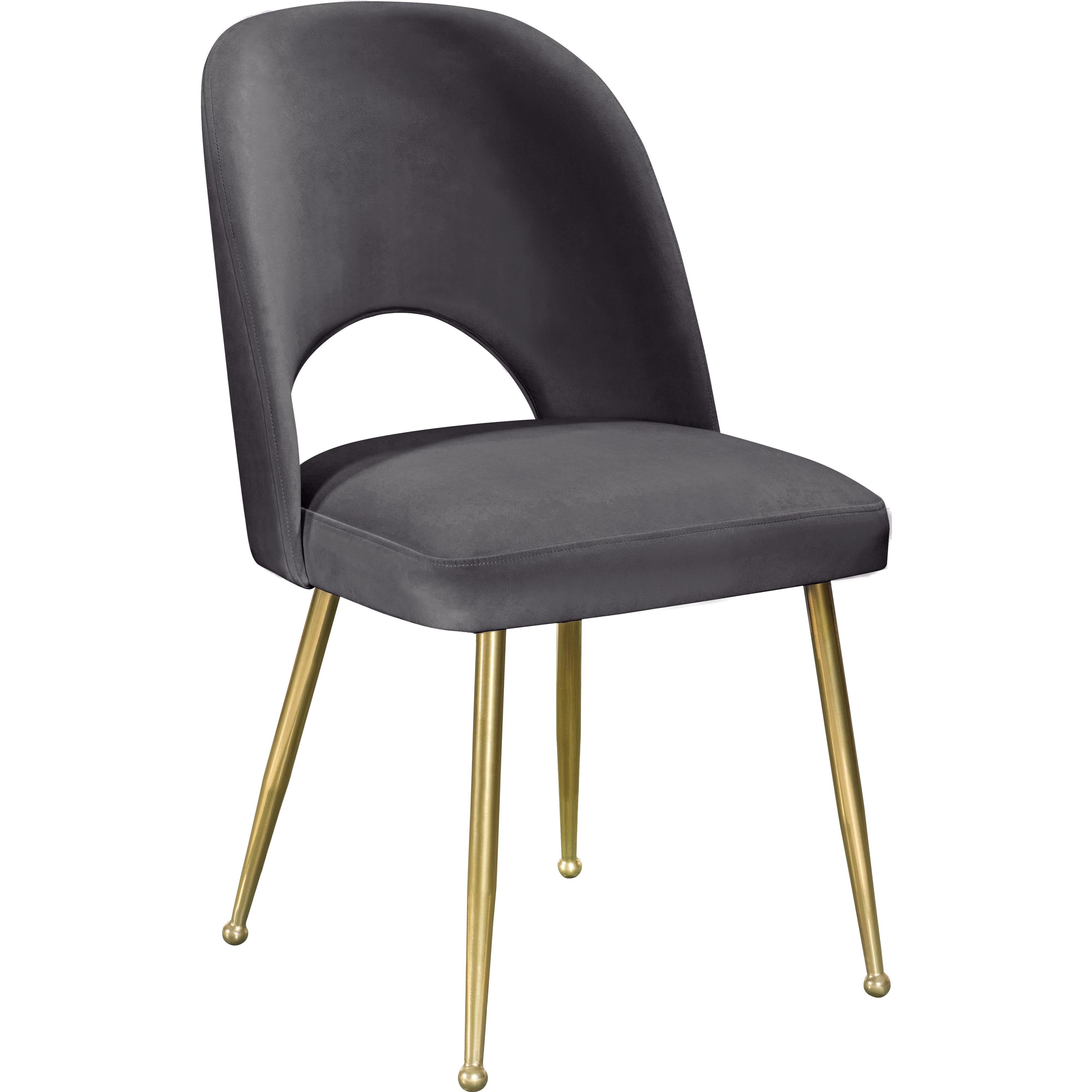 Meridian Logan Grey Velvet Dining Chair