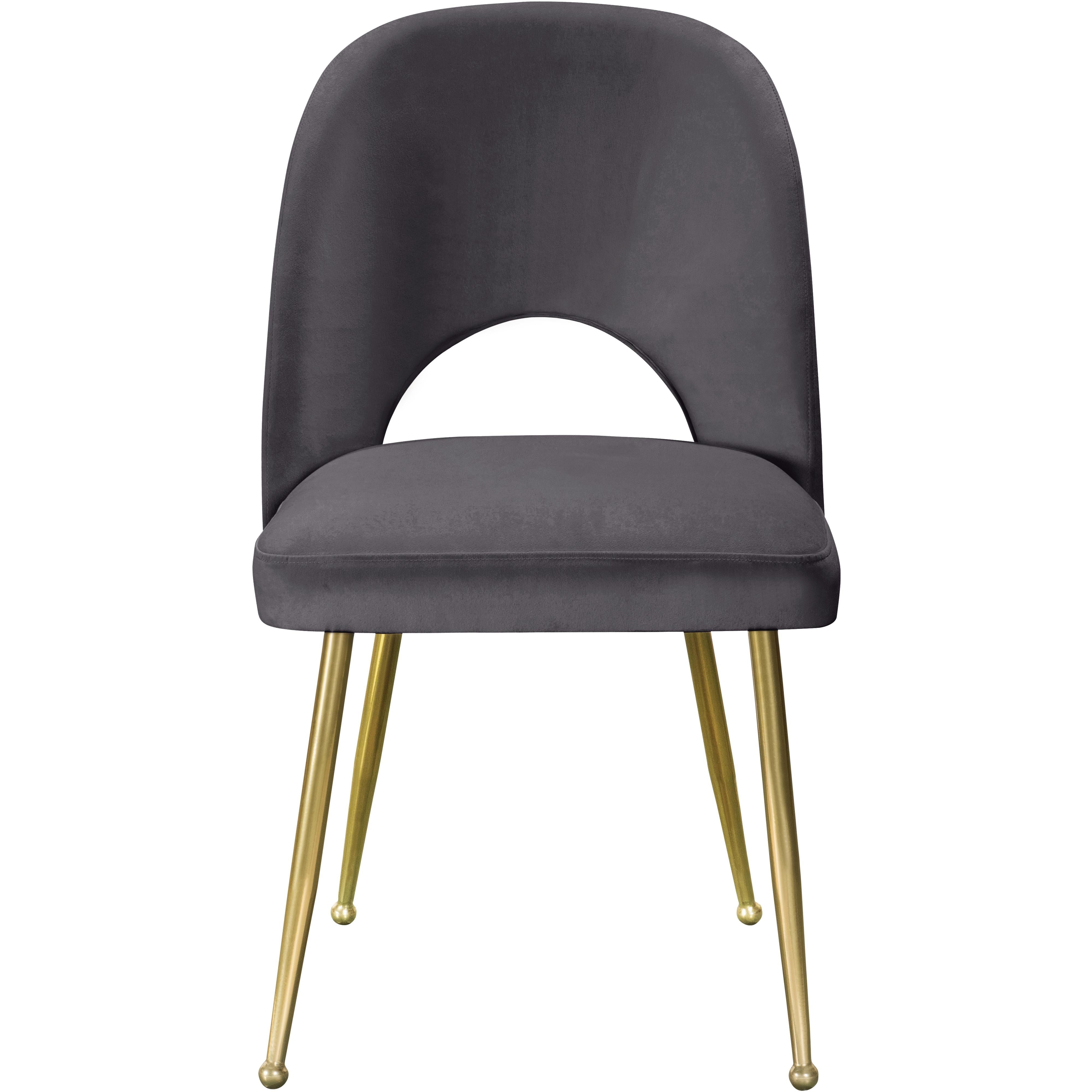 Meridian Logan Grey Velvet Dining Chair