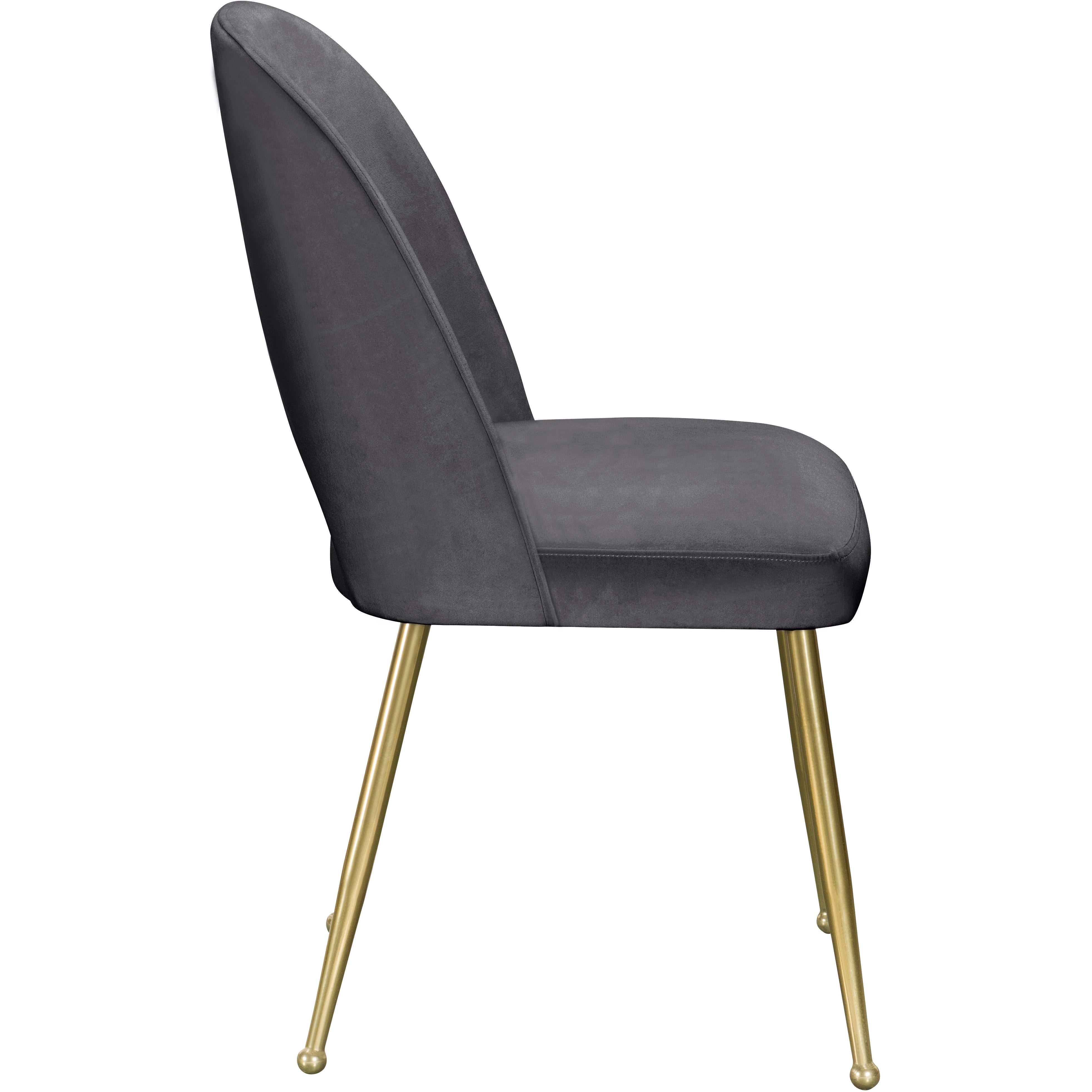 Meridian Logan Grey Velvet Dining Chair