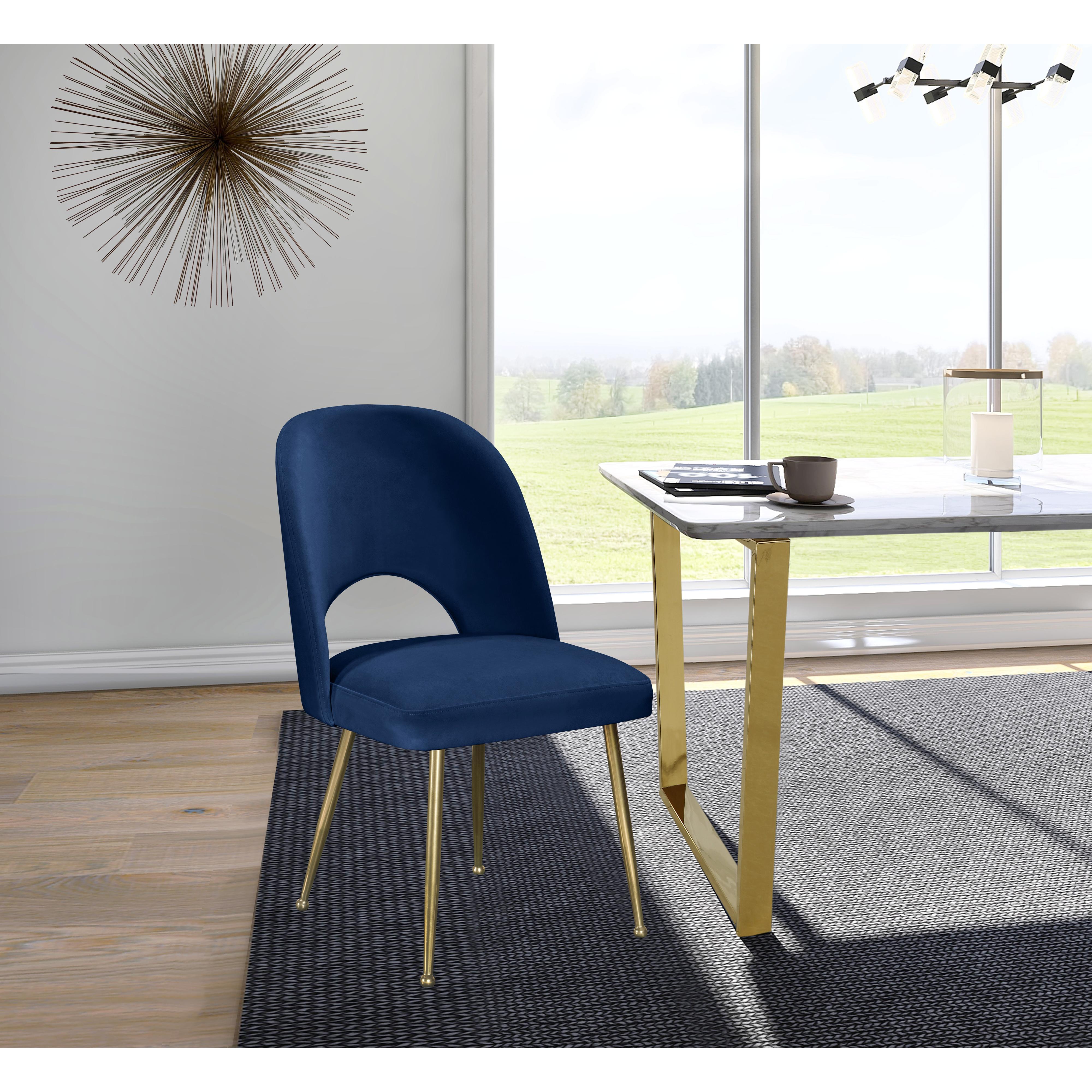 Meridian Logan Navy Velvet Dining Chair