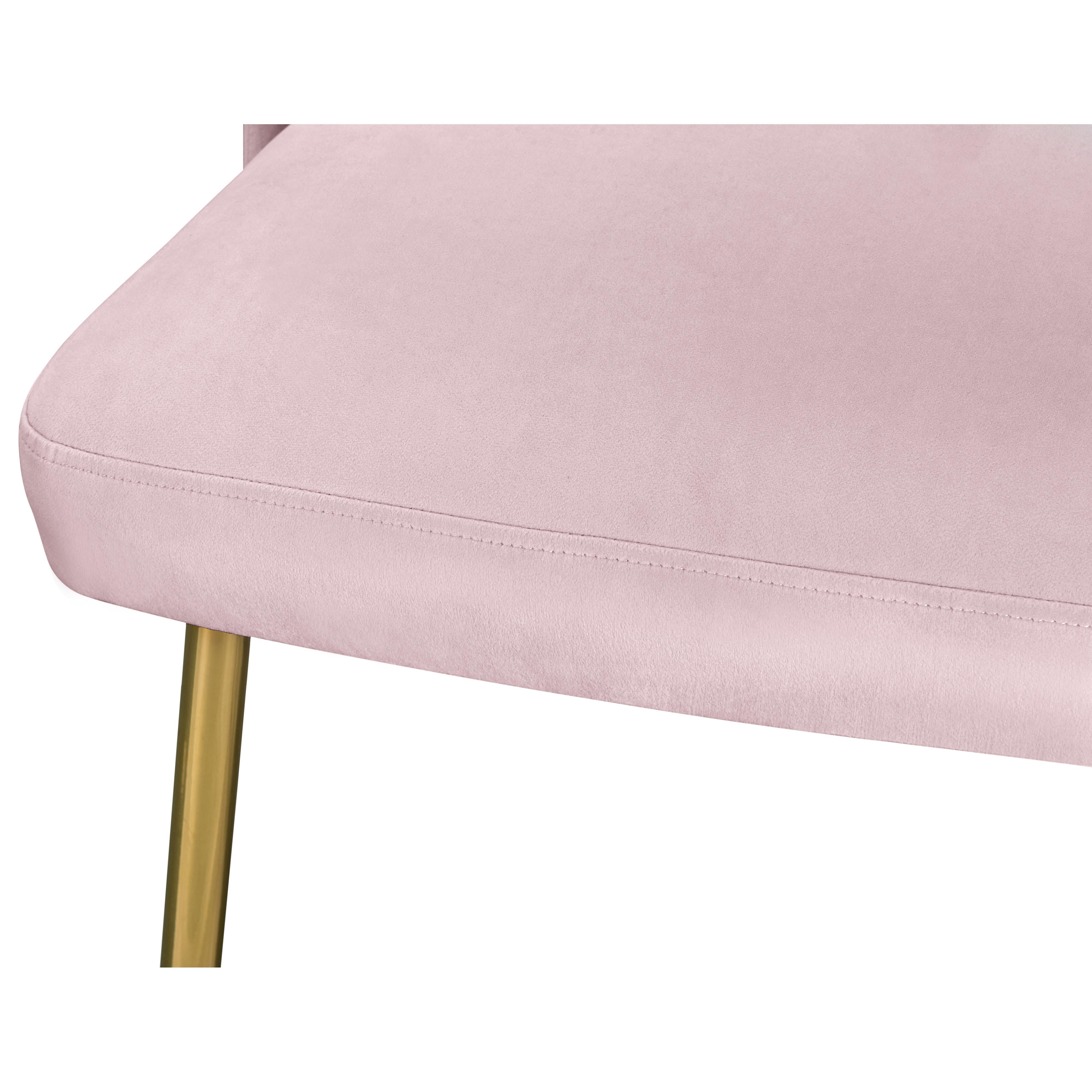 Meridian Logan Pink Velvet Dining Chair