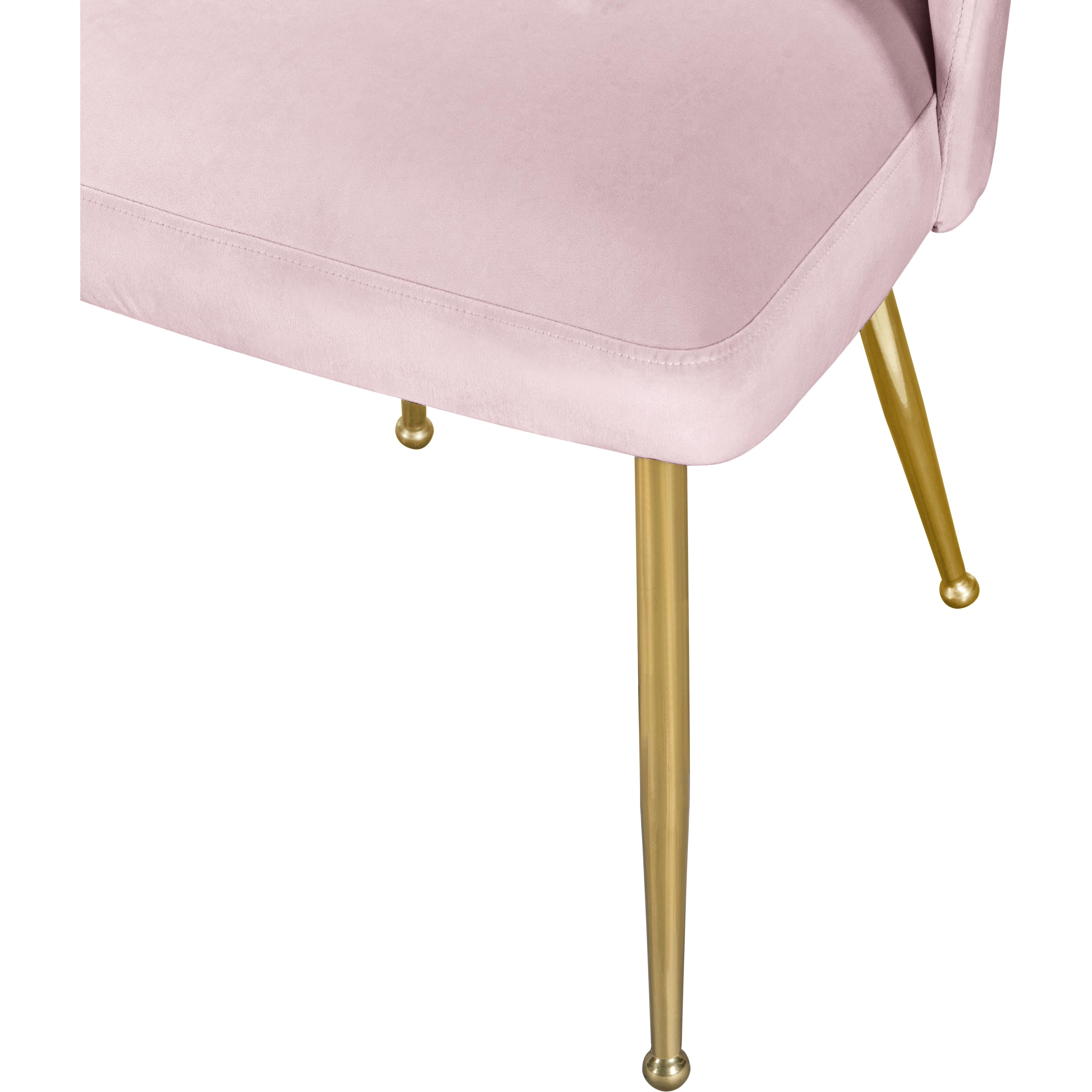 Meridian Logan Pink Velvet Dining Chair