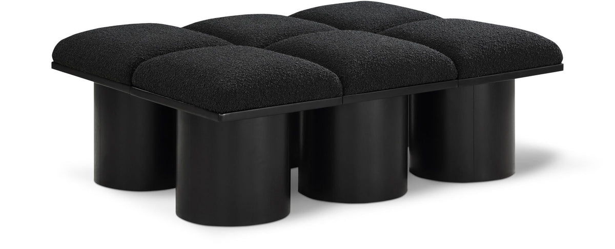 Pavilion Modular Bench 6-Piece Bench, 46.5"W x 36"D — Black / Black Base