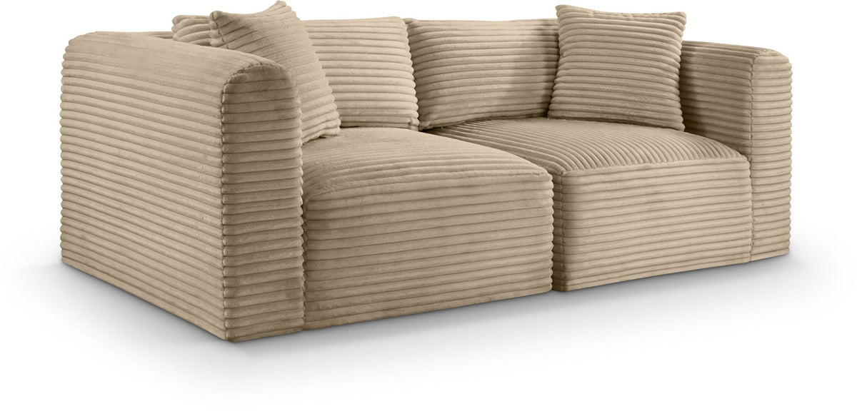 Shaggy - 2 Seat Modular Sofa - Beige Fabric