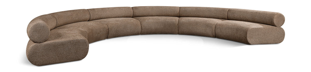Bale Chenille Modular Sectional — 6-Piece U-Shaped Sofa — Brown