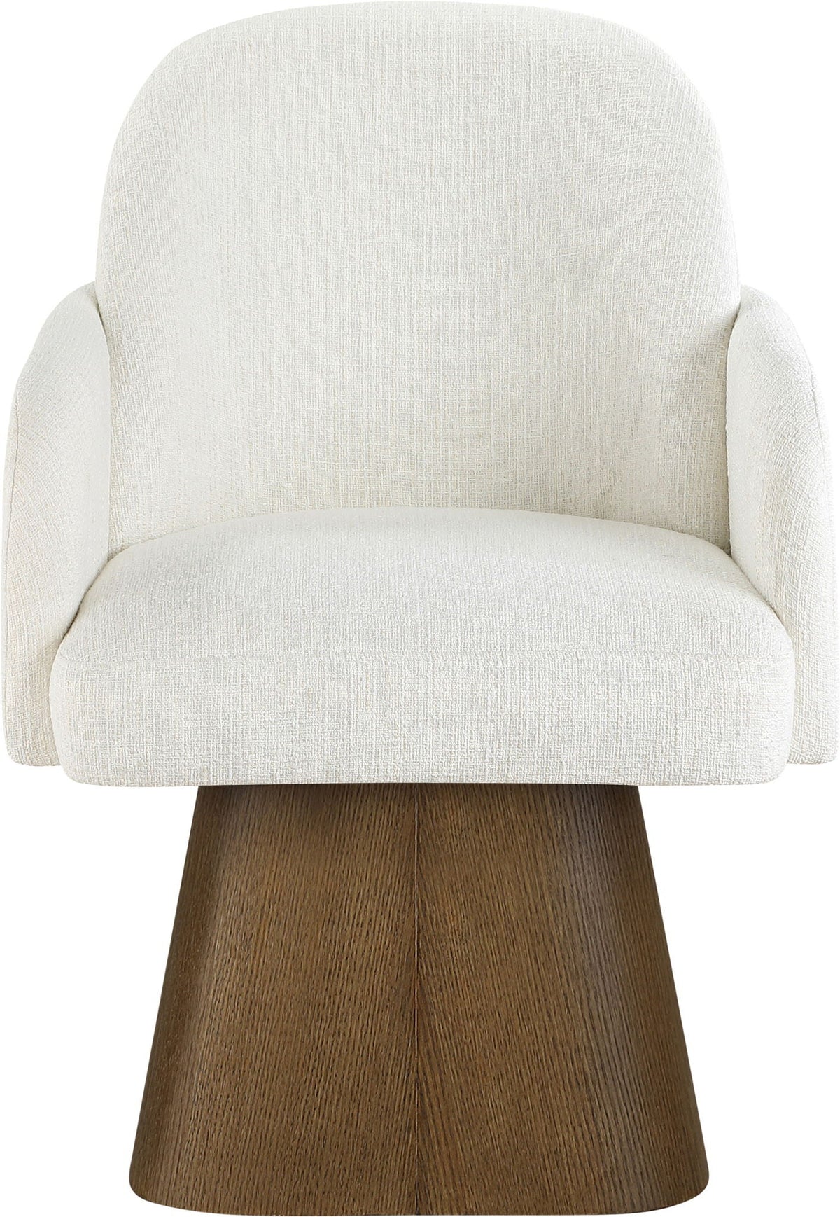 Marlowe Swivel Dining Arm Chair with Brown Base