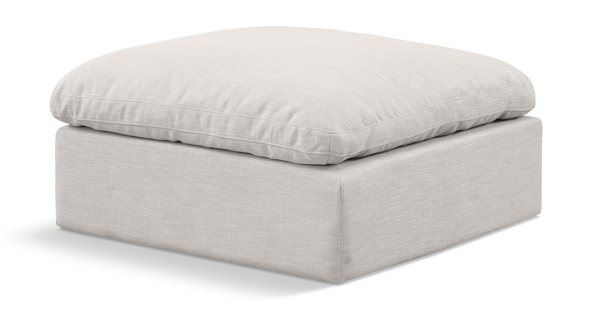 Indulge Linen Modular Sectional — Ottoman — Cream