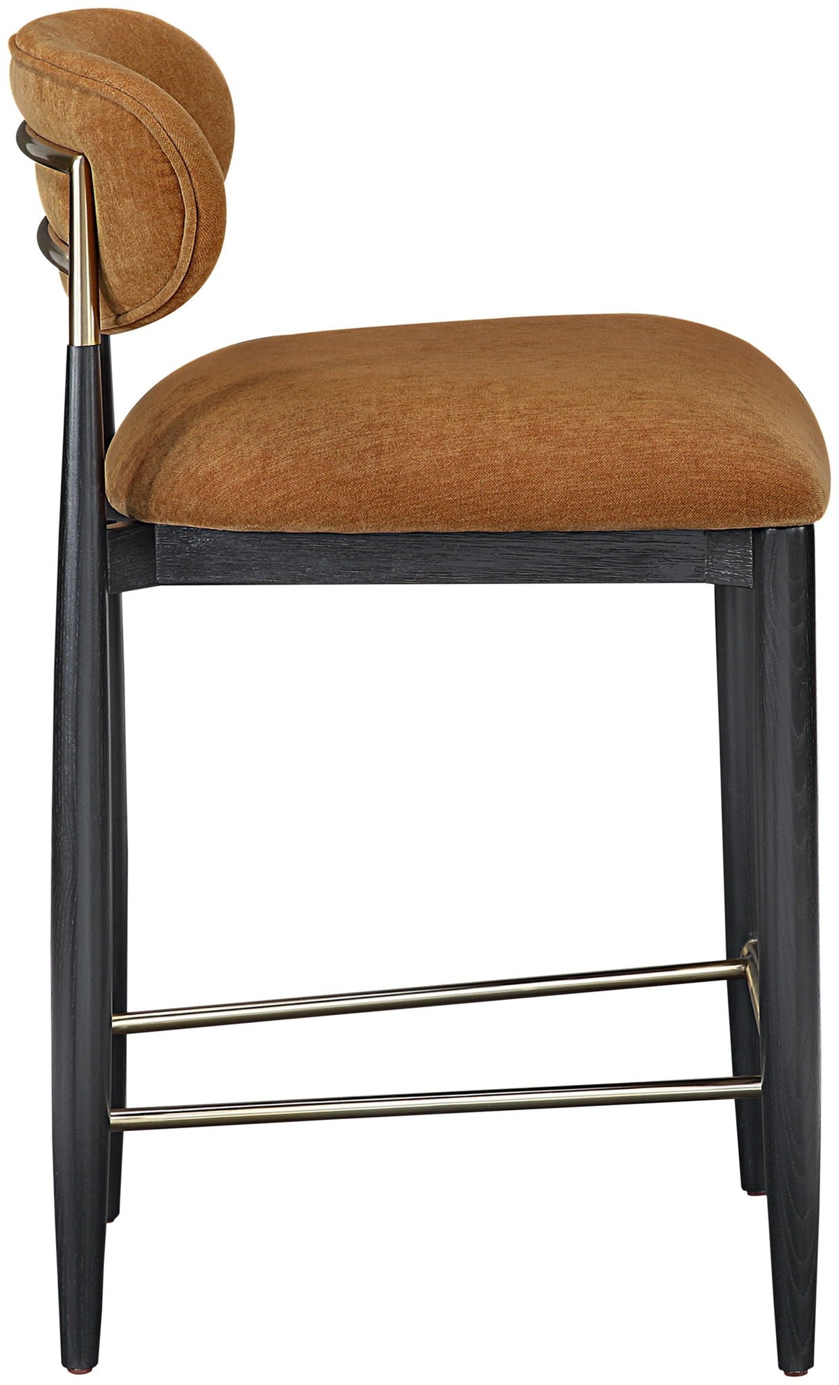 Riccio Fabric Counter Stool with Black Frame