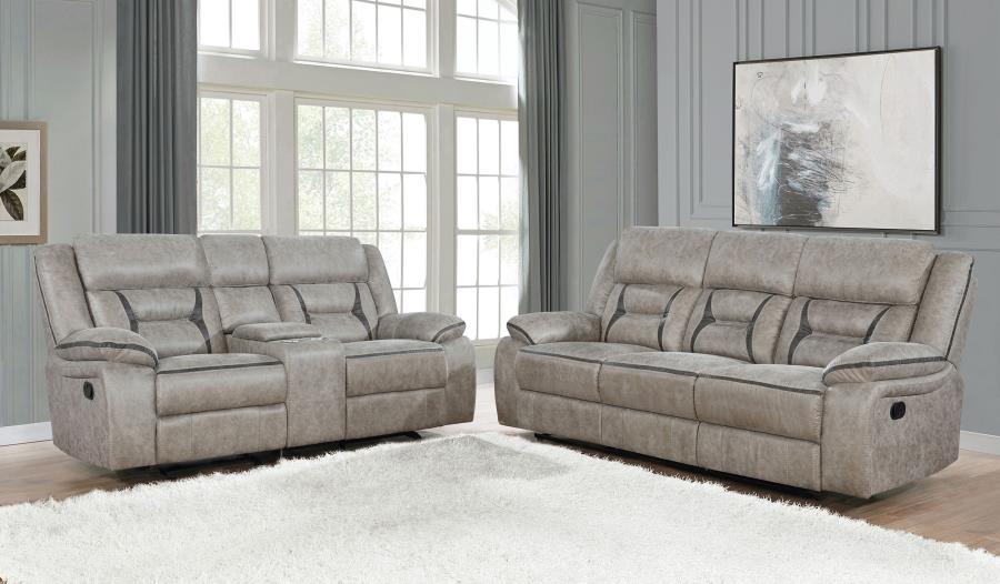 Greer Upholstered Reclining Sofa Set