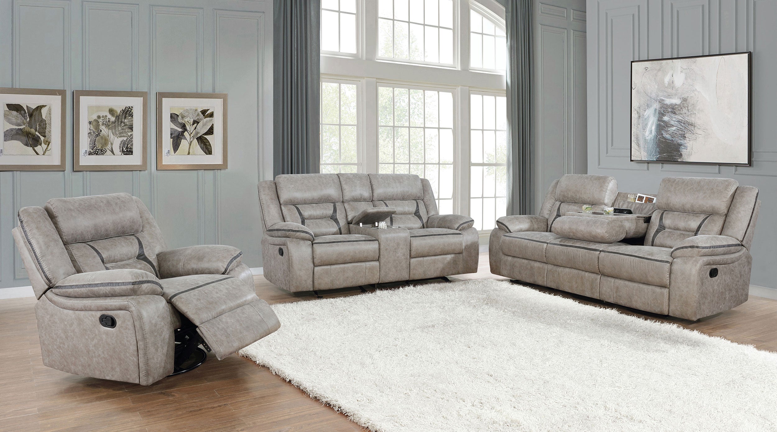 Greer Upholstered Motion Reclining Sofa