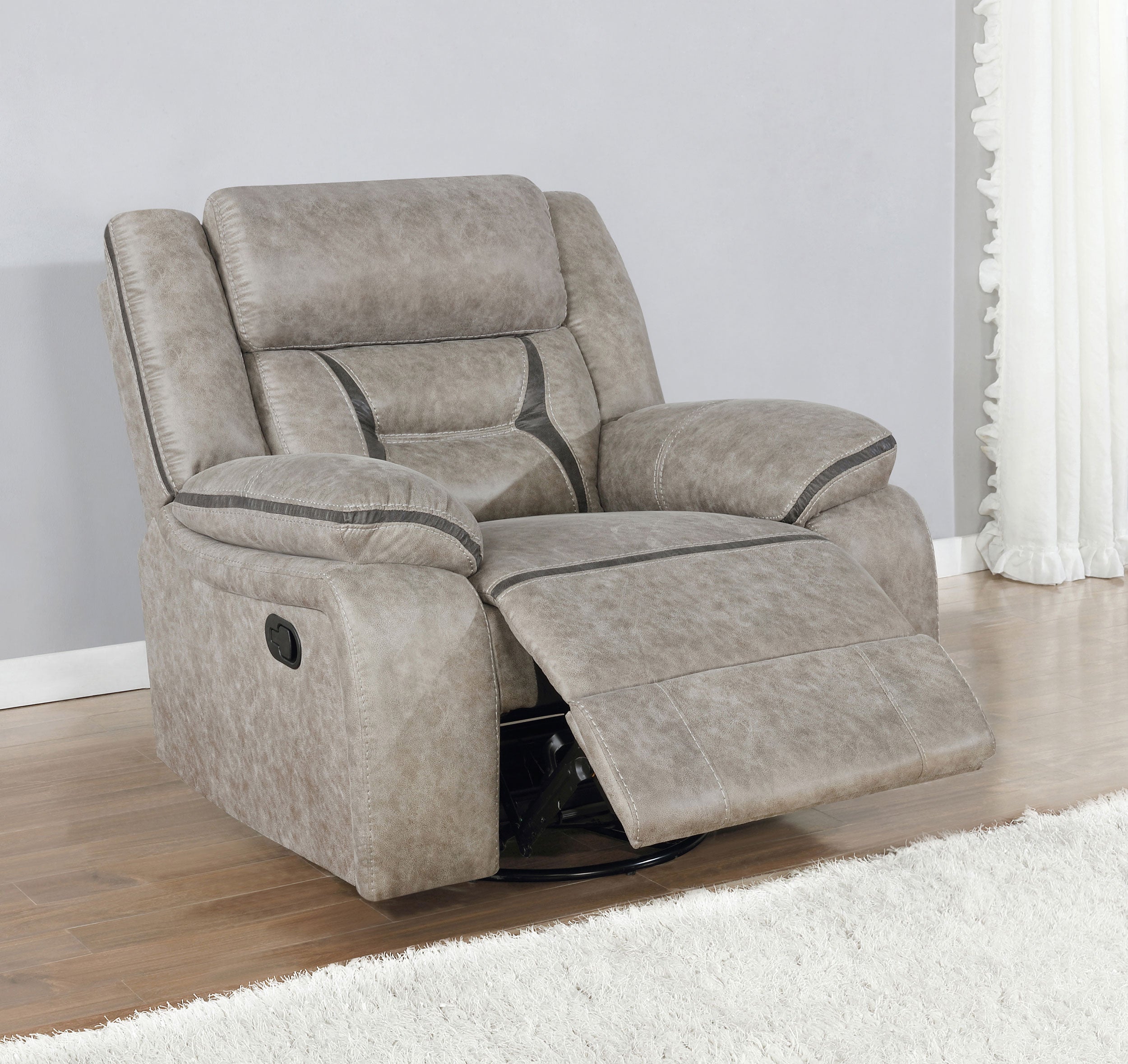 Greer Upholstered Swivel Glider Recliner Chair