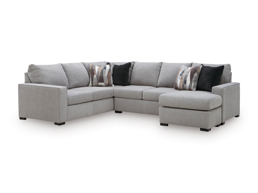 Ashley 668-04 Sectional — Reversible Chaise & Movable Ottoman