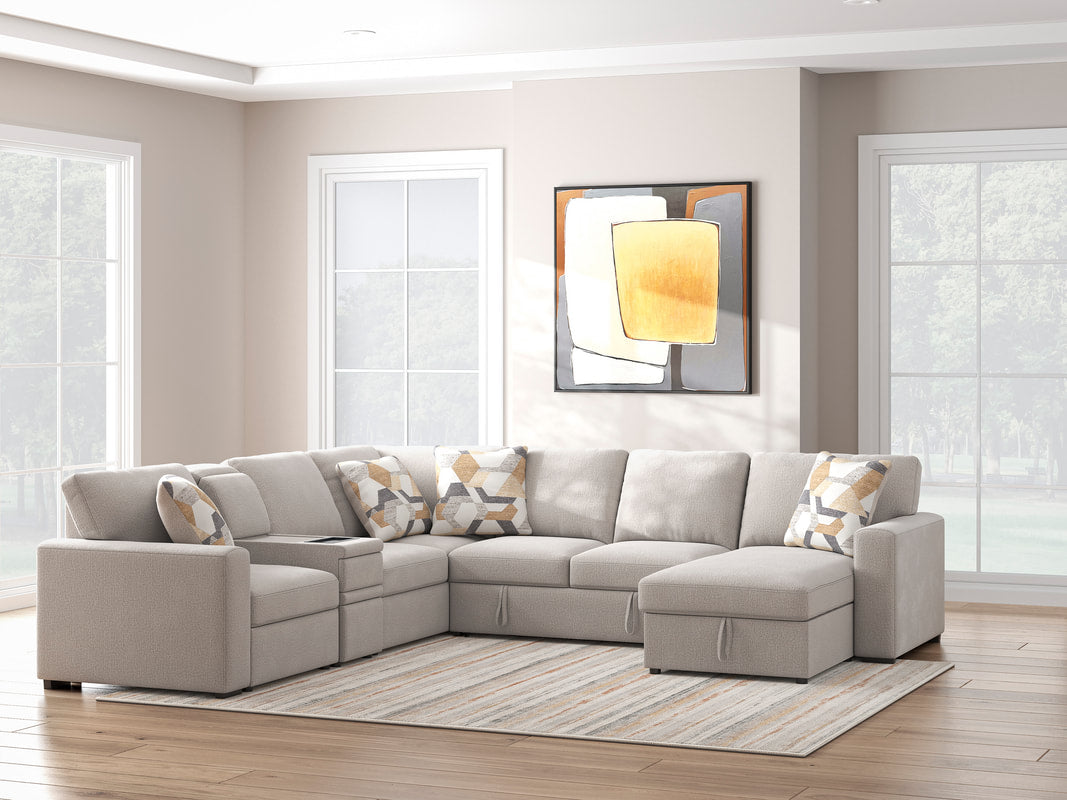 Ashley 673-05 5PC Sectional — Pop-Up Sleeper & Storage
