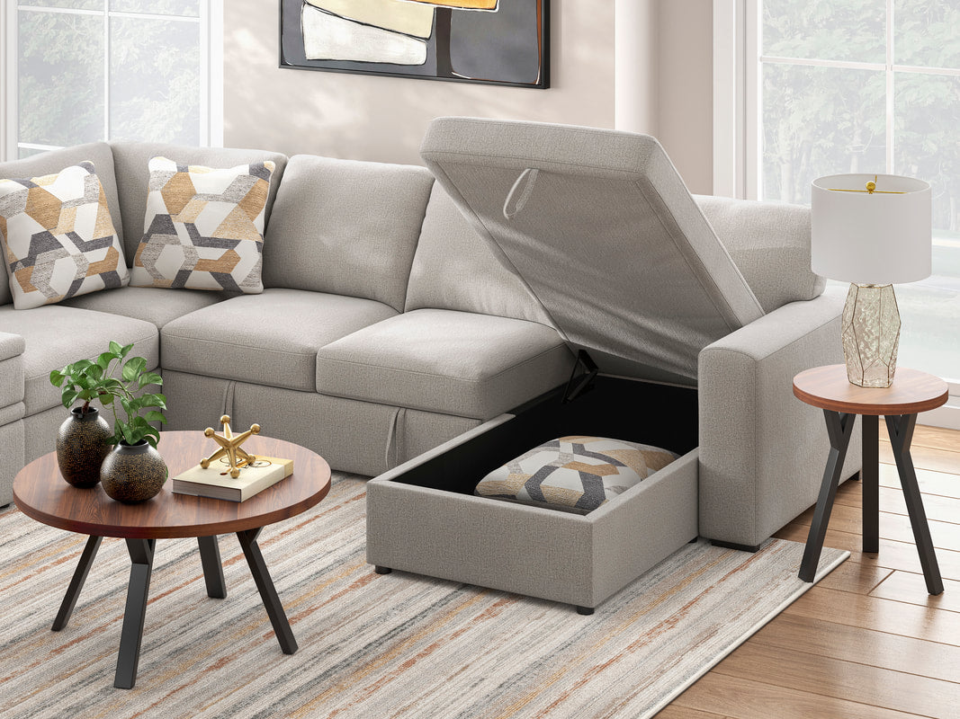 Ashley 673-05 5PC Sectional — Pop-Up Sleeper & Storage
