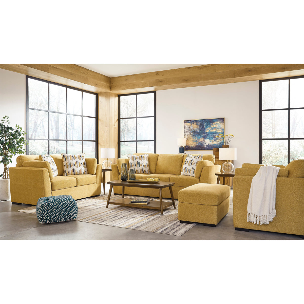 Keerwick Sunflower Sofa and Loveseat Set