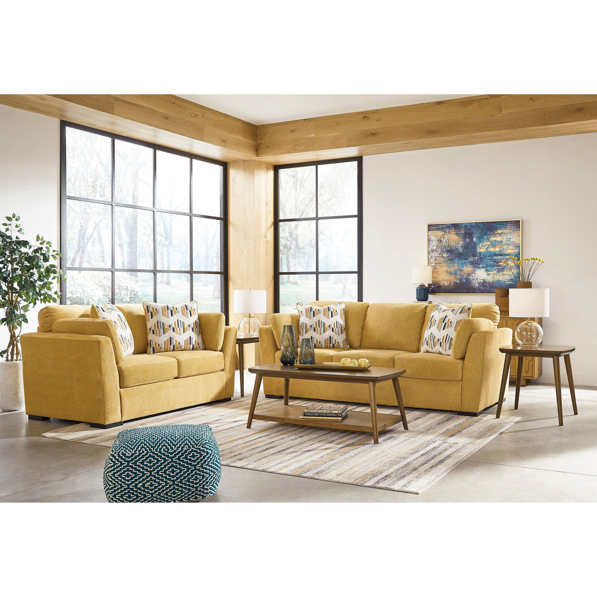 Keerwick Sunflower Sofa and Loveseat Set