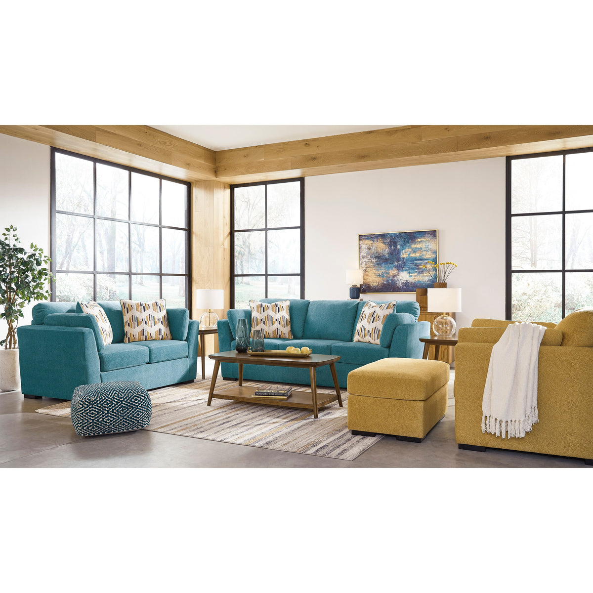 Keerwick Sunflower Sofa and Loveseat Set