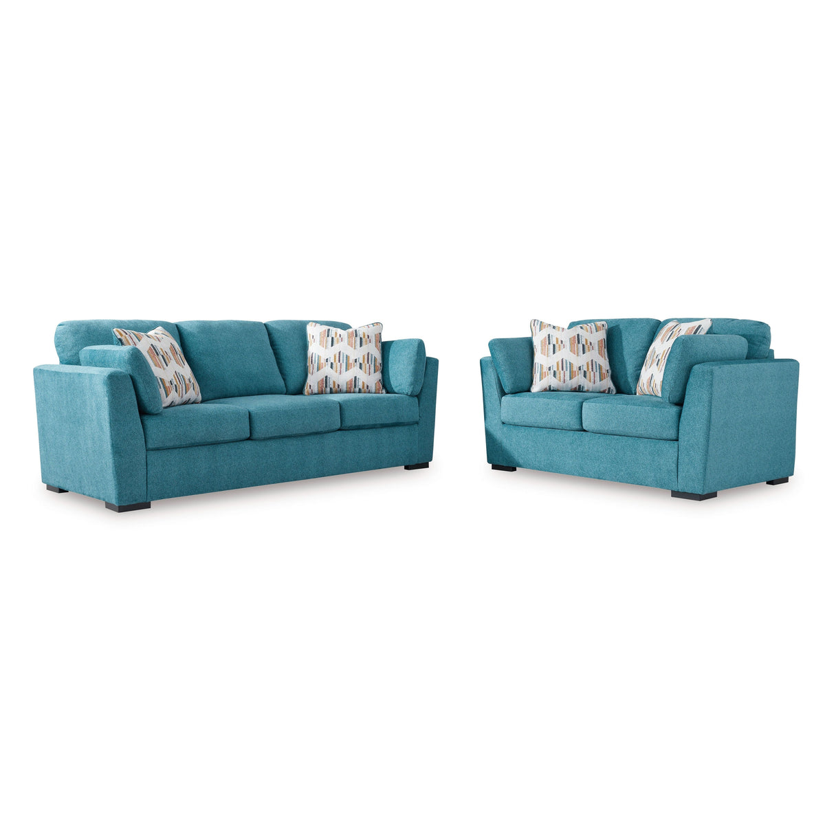 Keerwick Teal Sofa and Loveseat Set