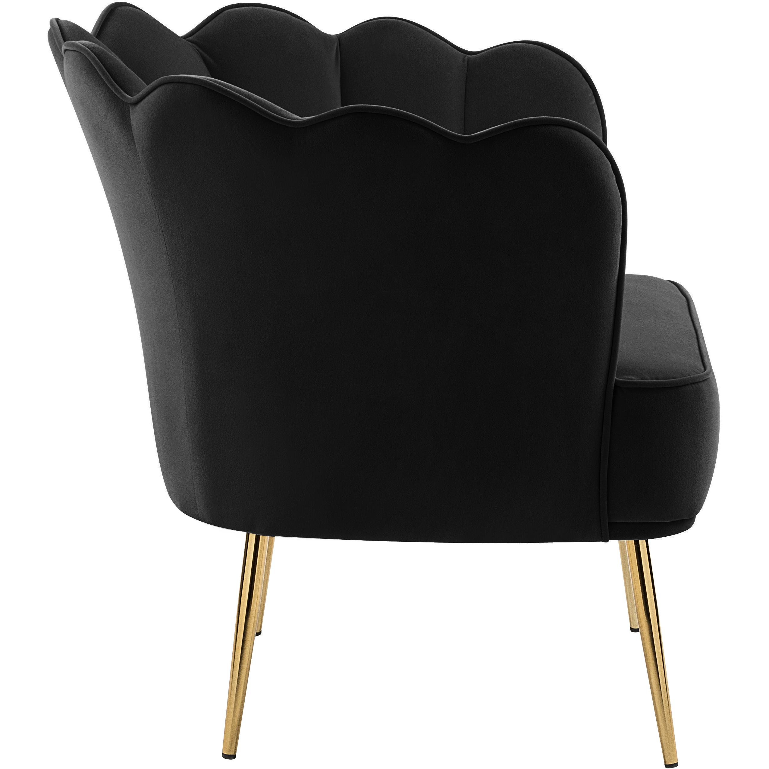 Meridian Jester Black Velvet Accent Chair
