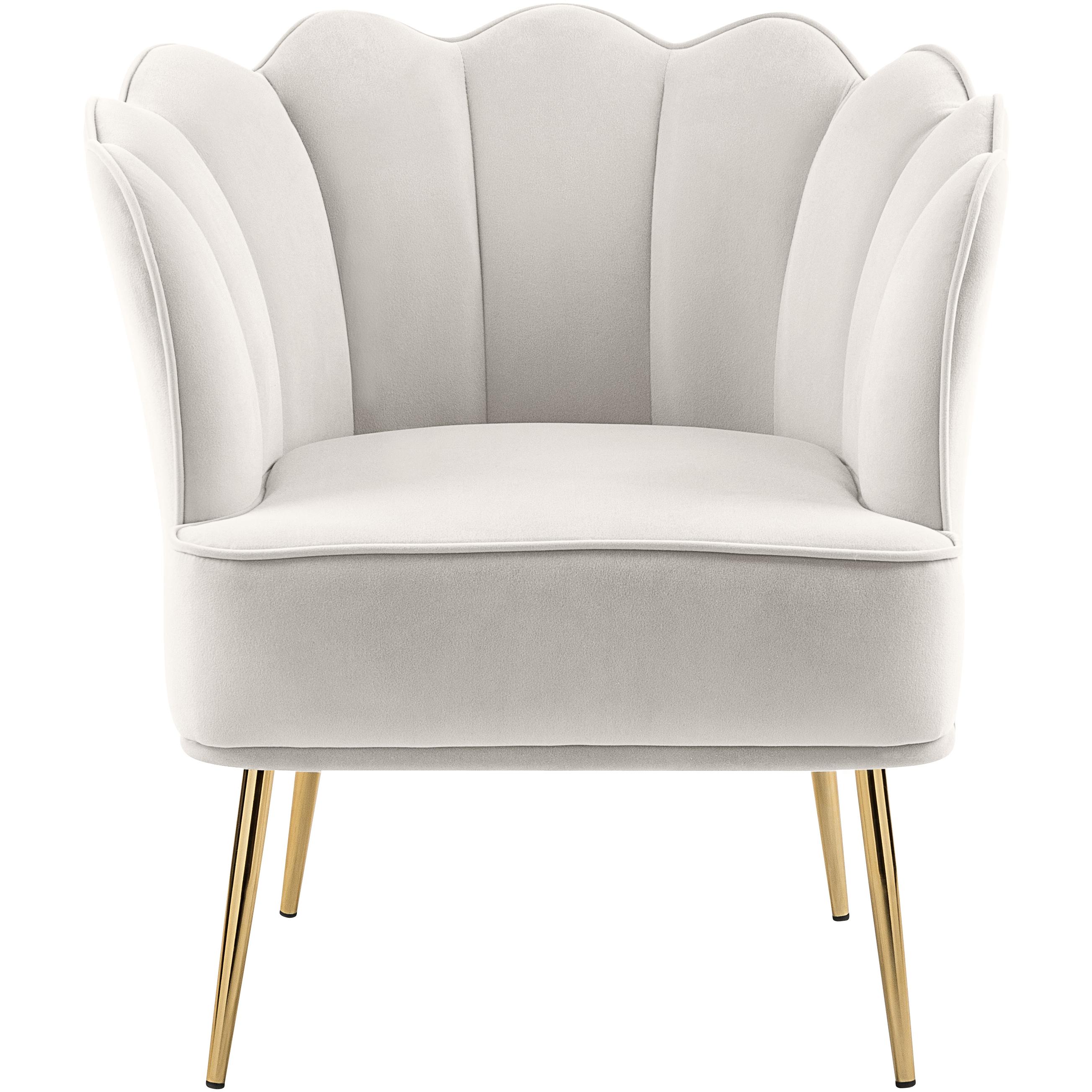 Meridian Jester Cream Velvet Accent Chair