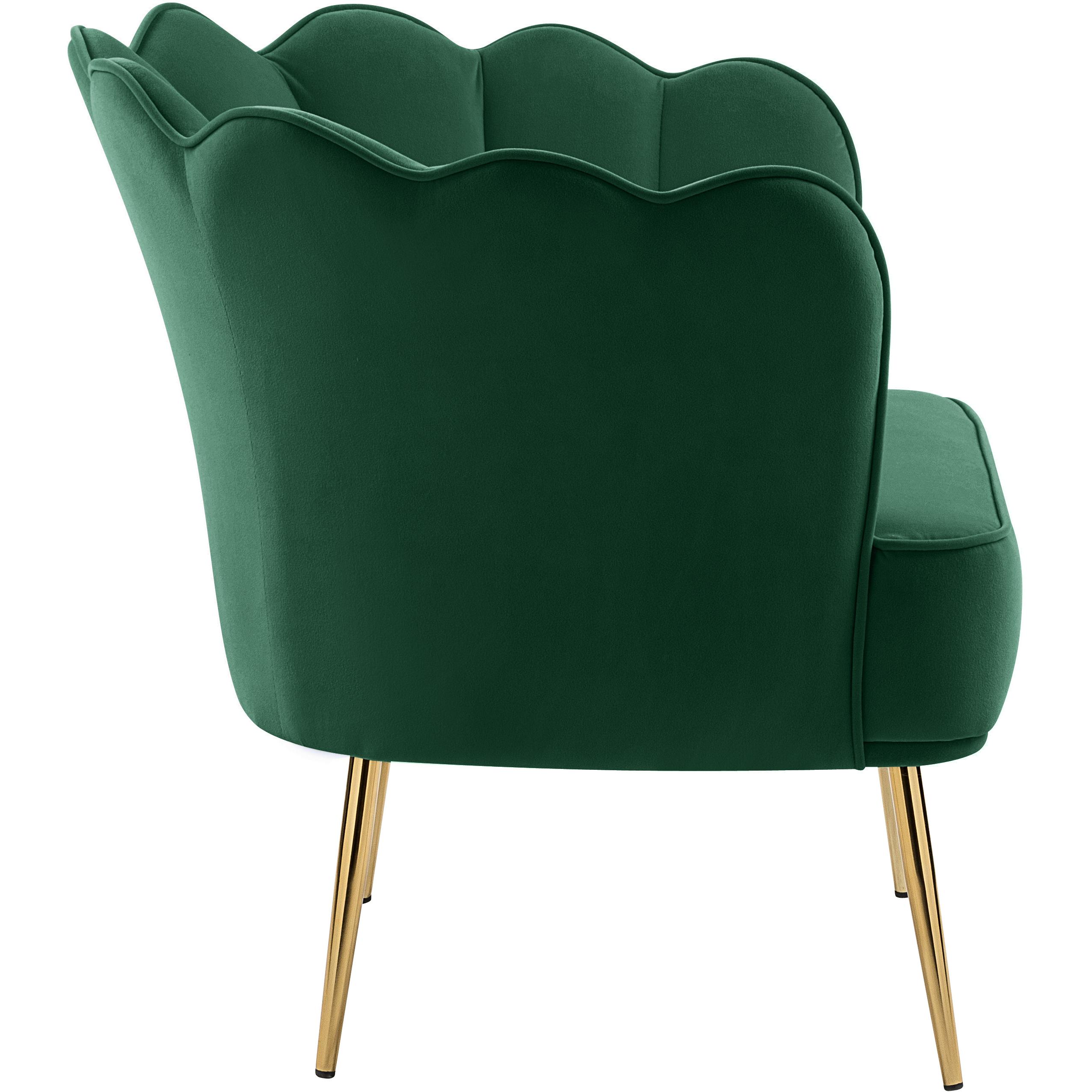 Meridian Jester Green Velvet Accent Chair
