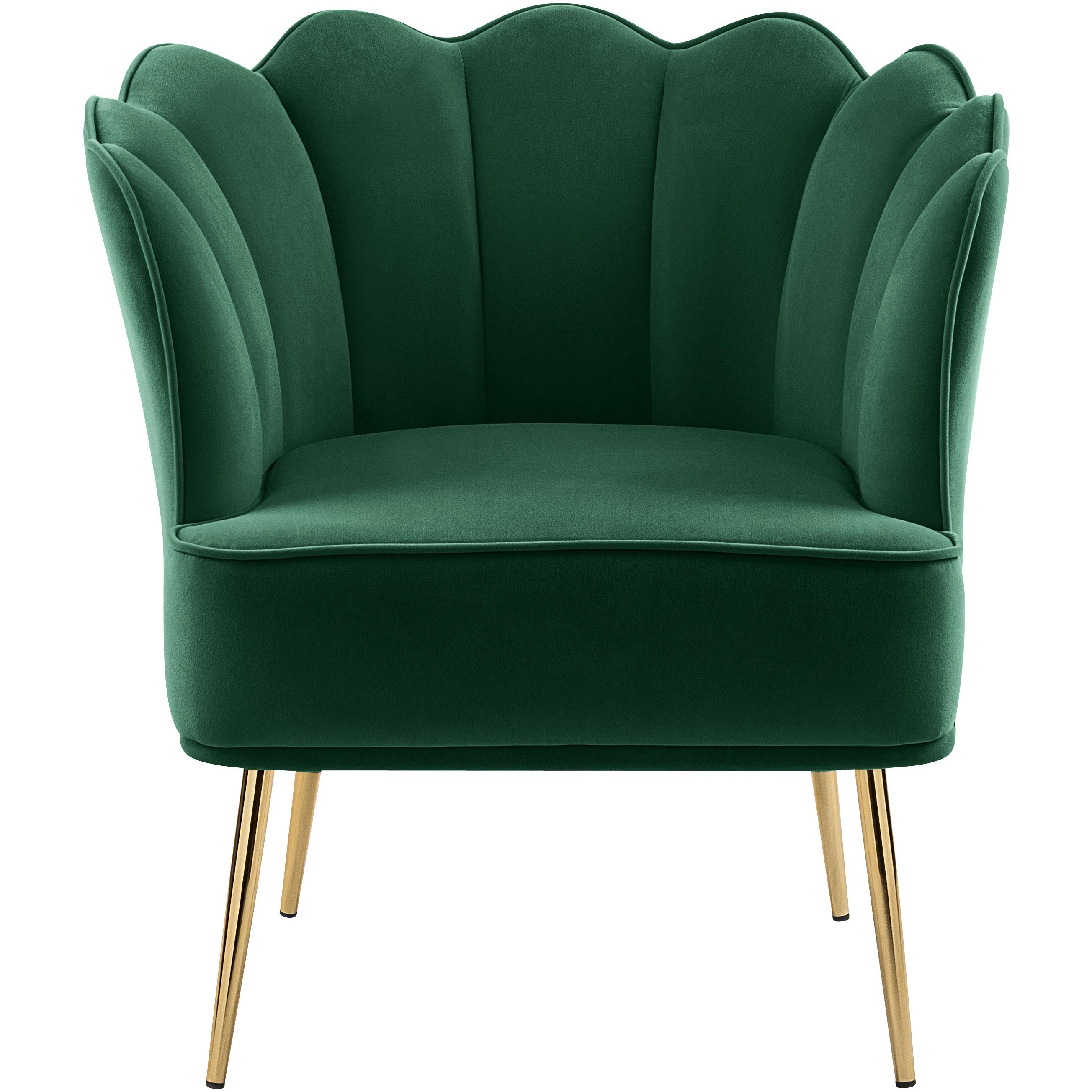 Meridian Jester Green Velvet Accent Chair