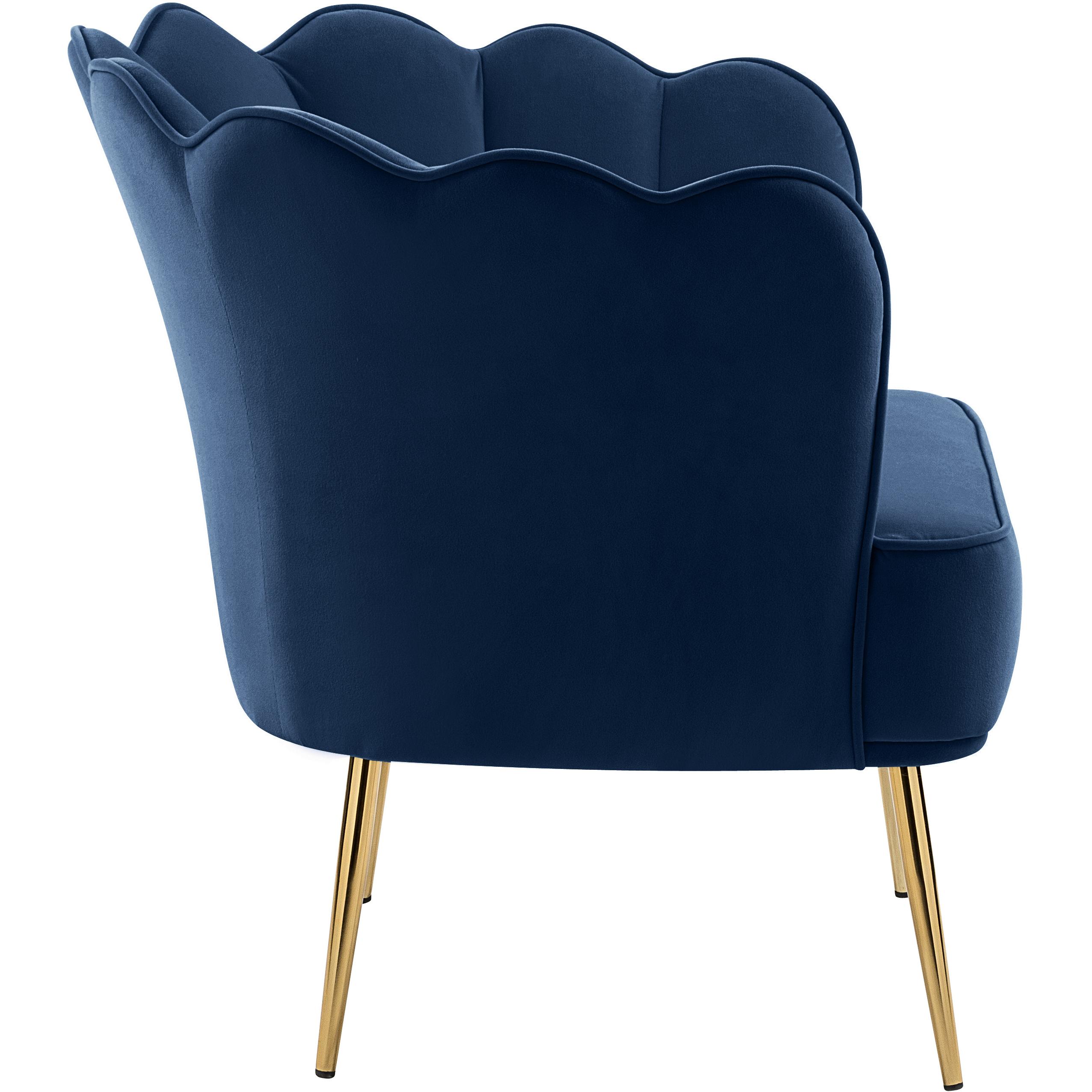 Meridian Jester Navy Velvet Accent Chair