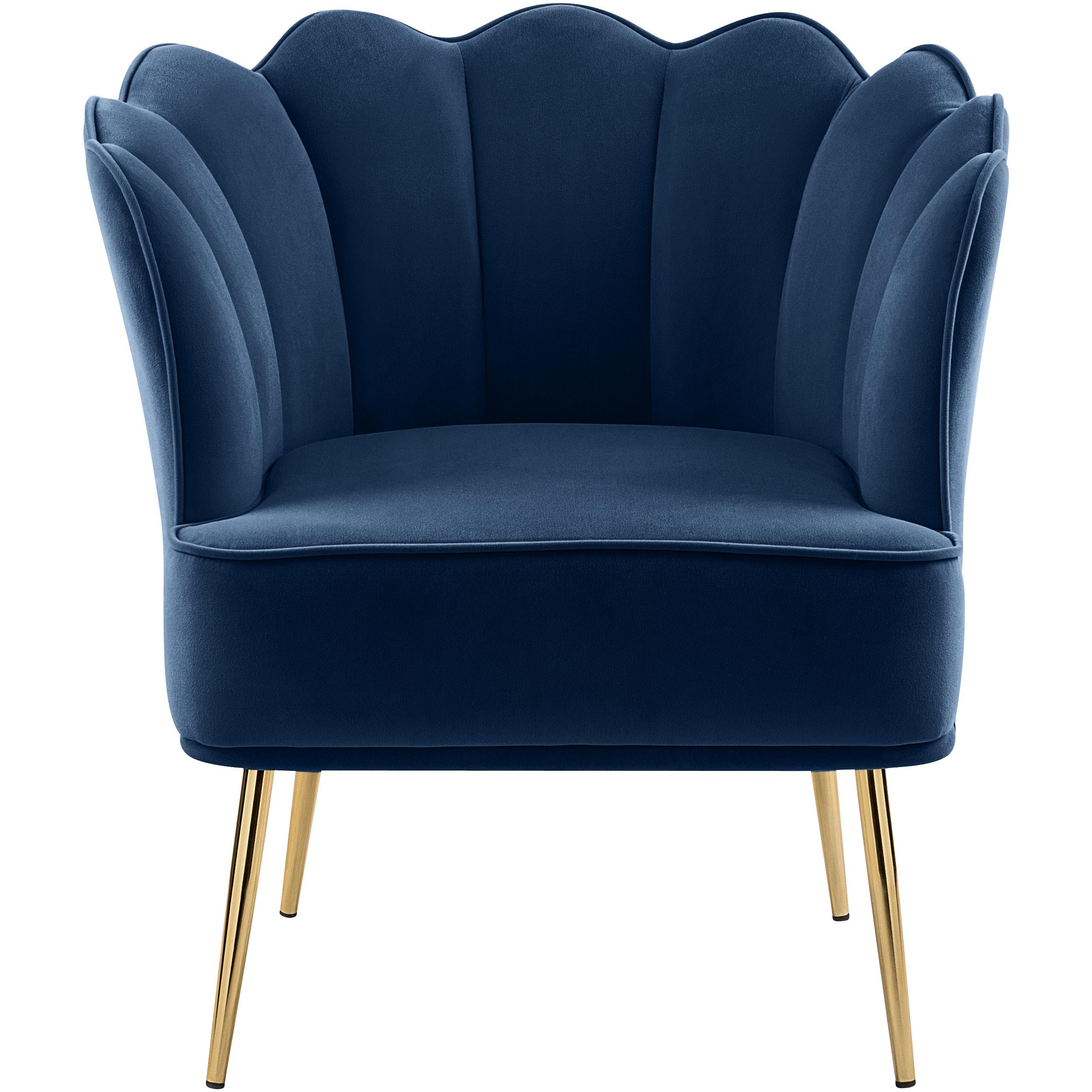 Meridian Jester Navy Velvet Accent Chair