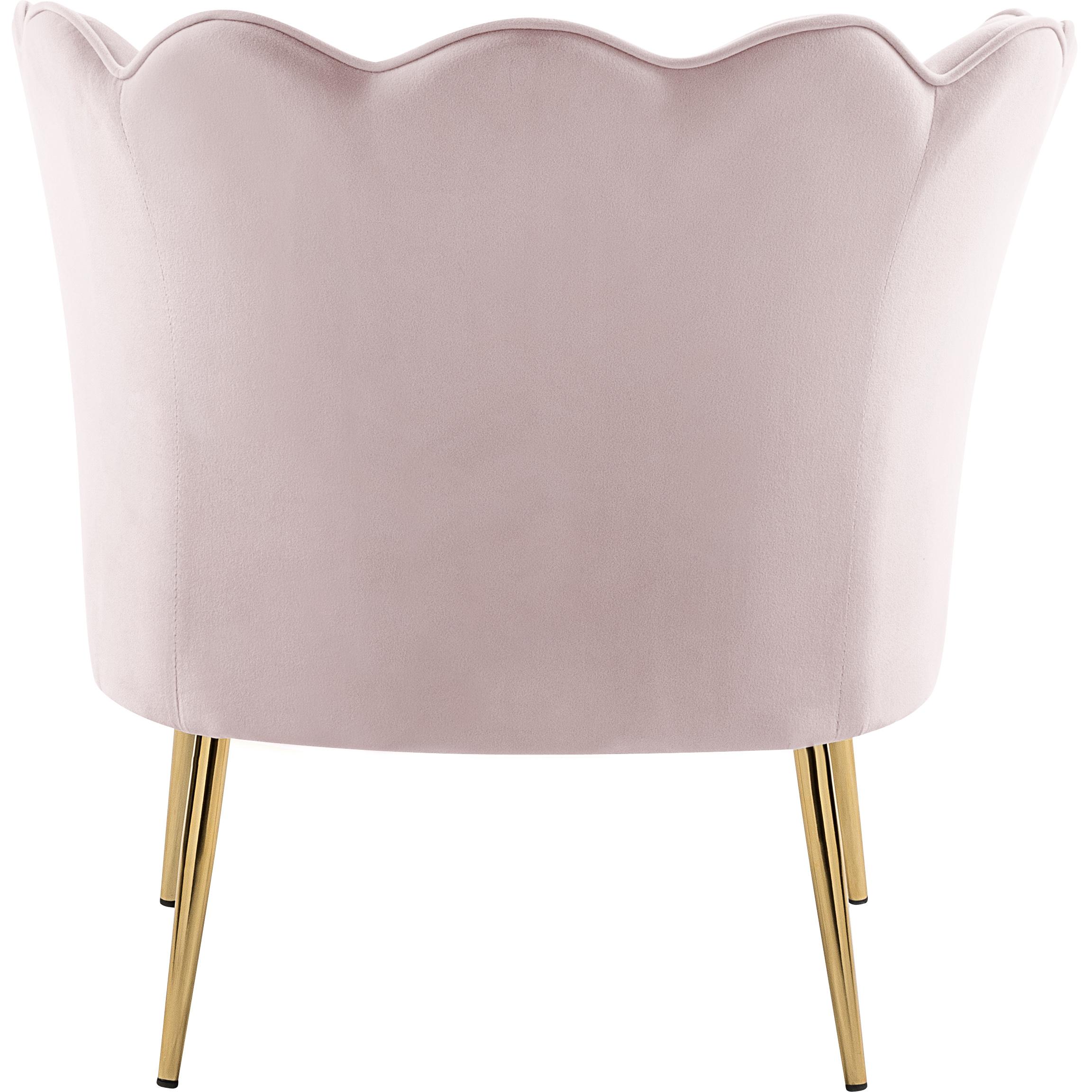Meridian Jester Pink Velvet Accent Chair