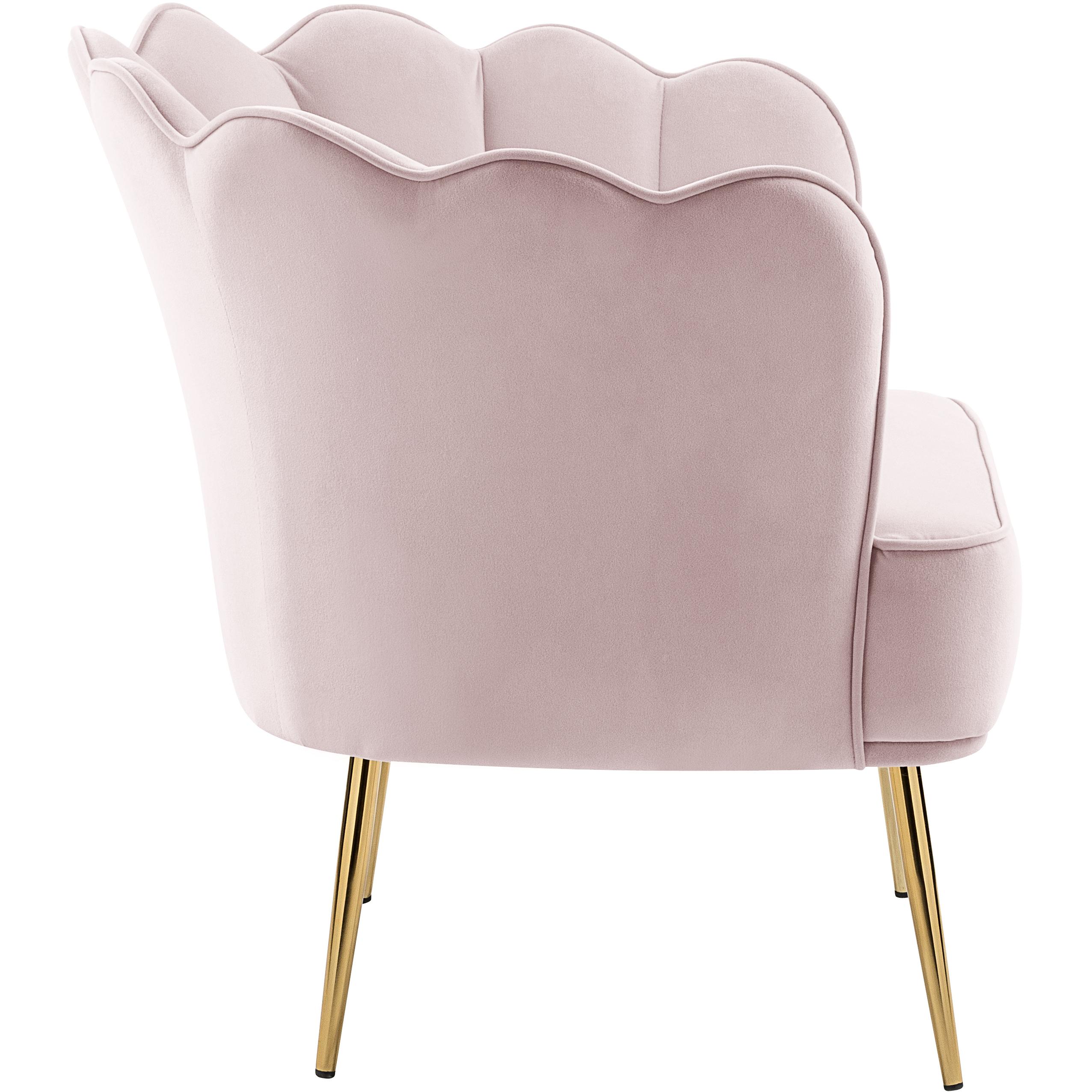 Meridian Jester Pink Velvet Accent Chair