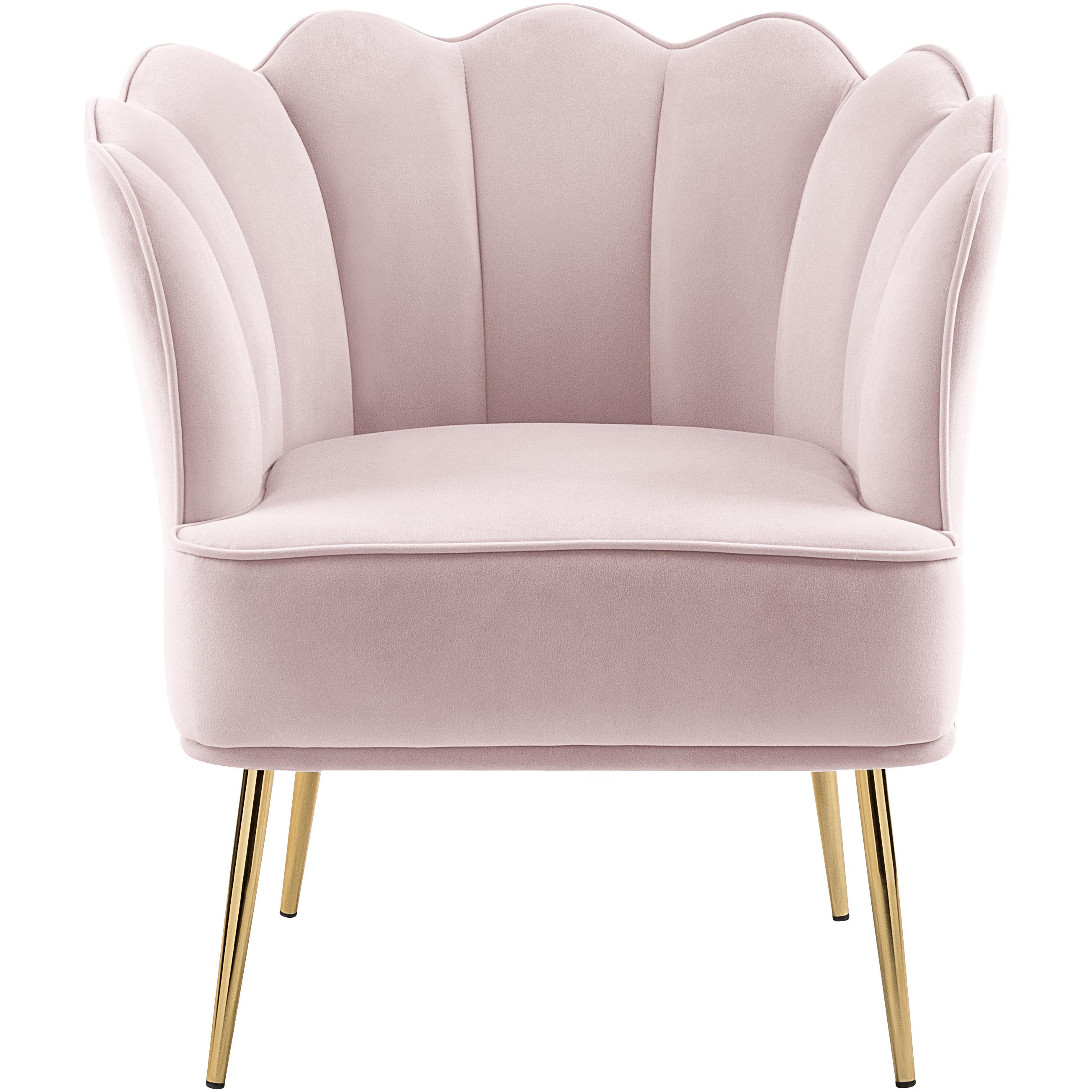 Meridian Jester Pink Velvet Accent Chair
