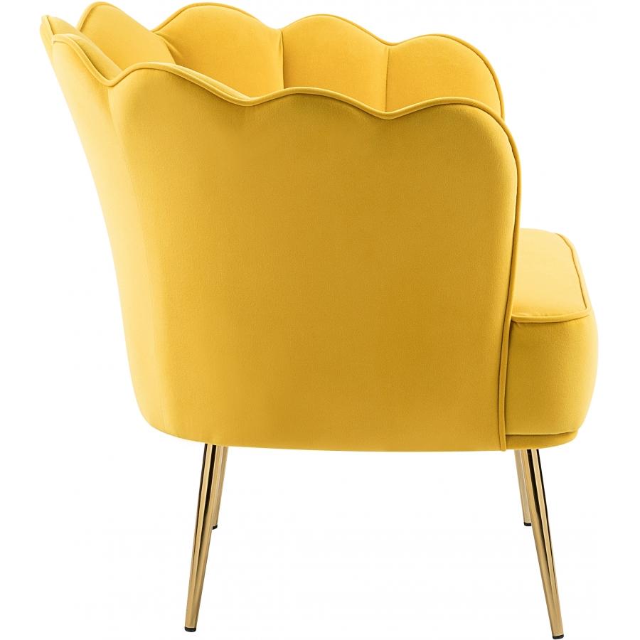 Meridian Jester Yellow Velvet Accent Chair