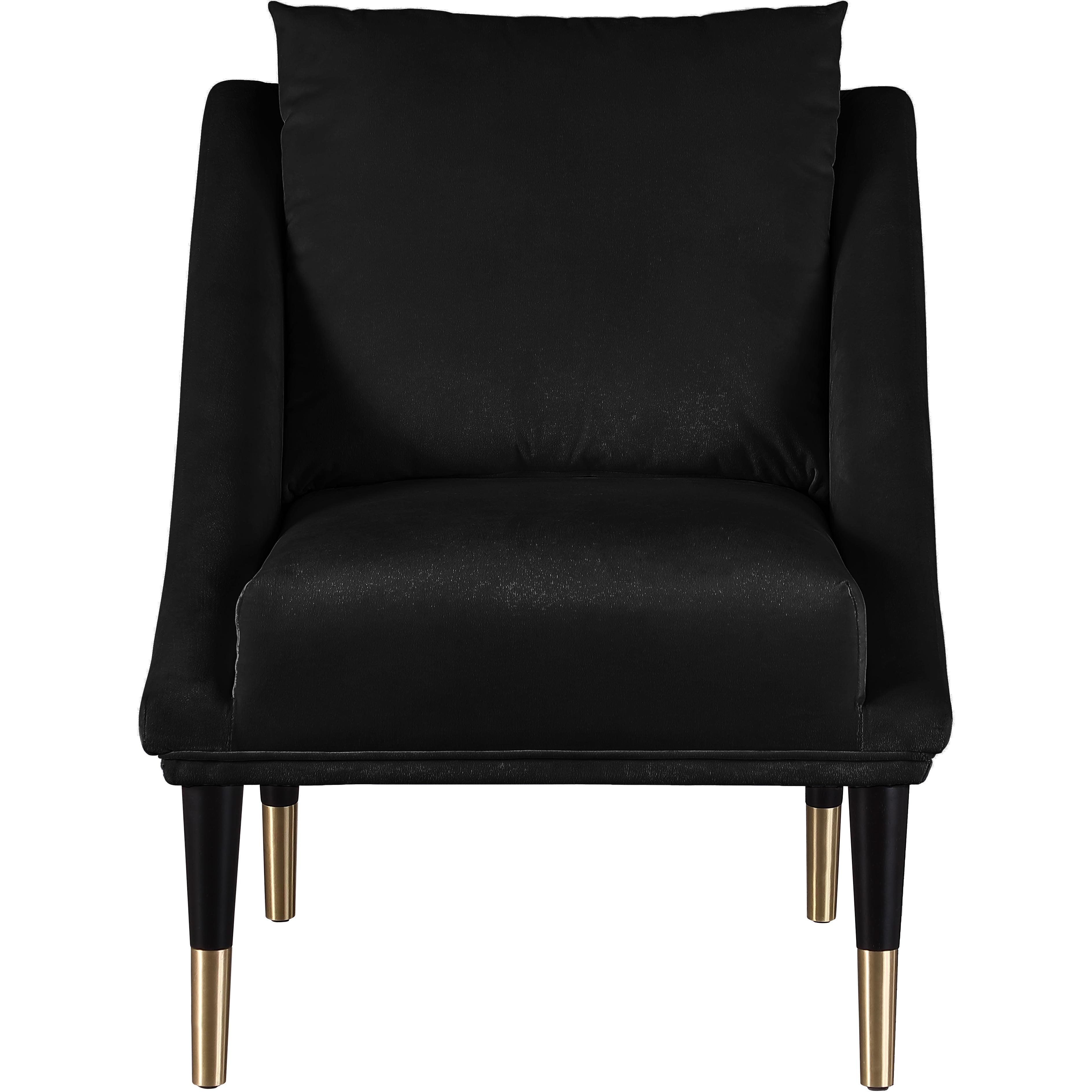 Meridian Elegante Black Velvet Accent Chair