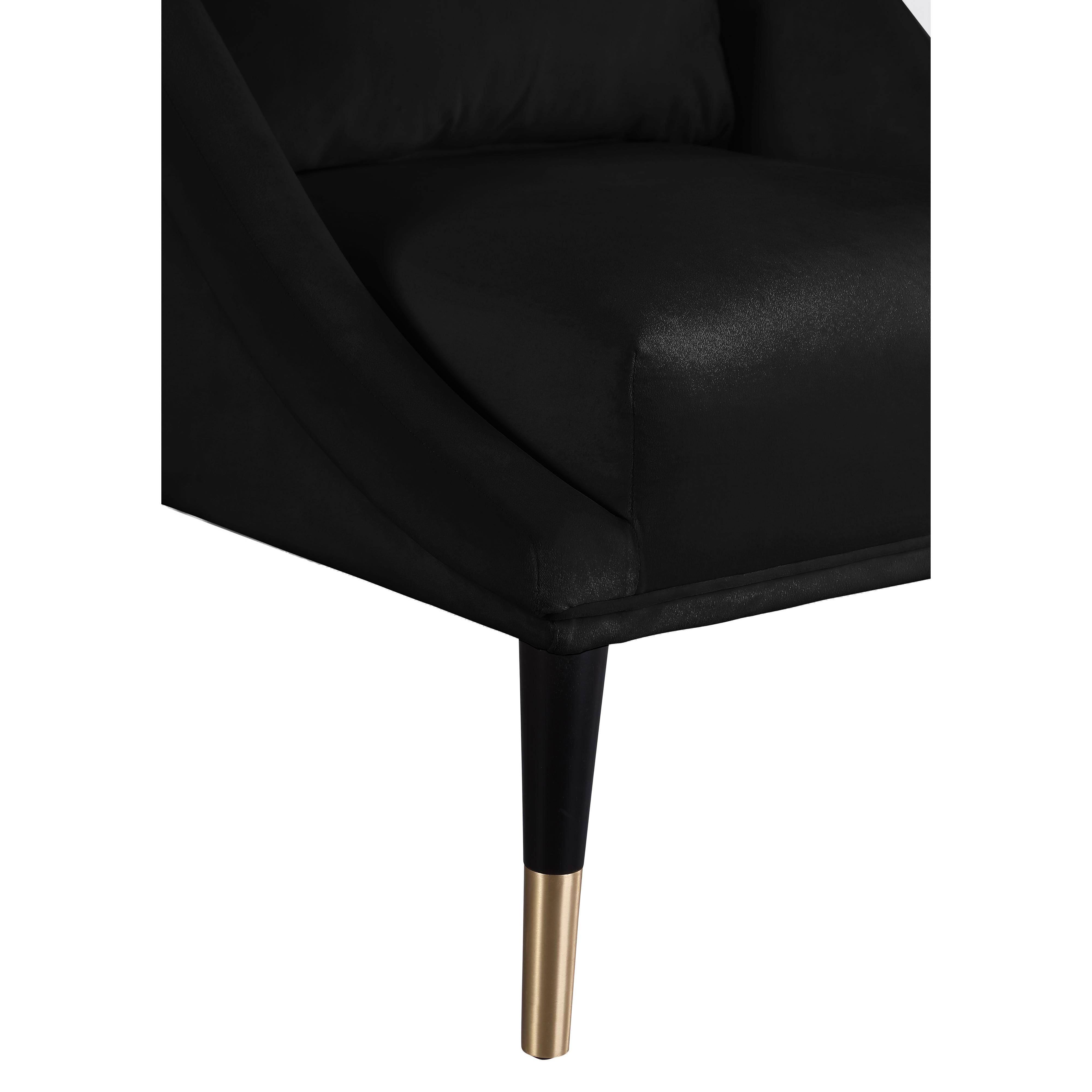 Meridian Elegante Black Velvet Accent Chair