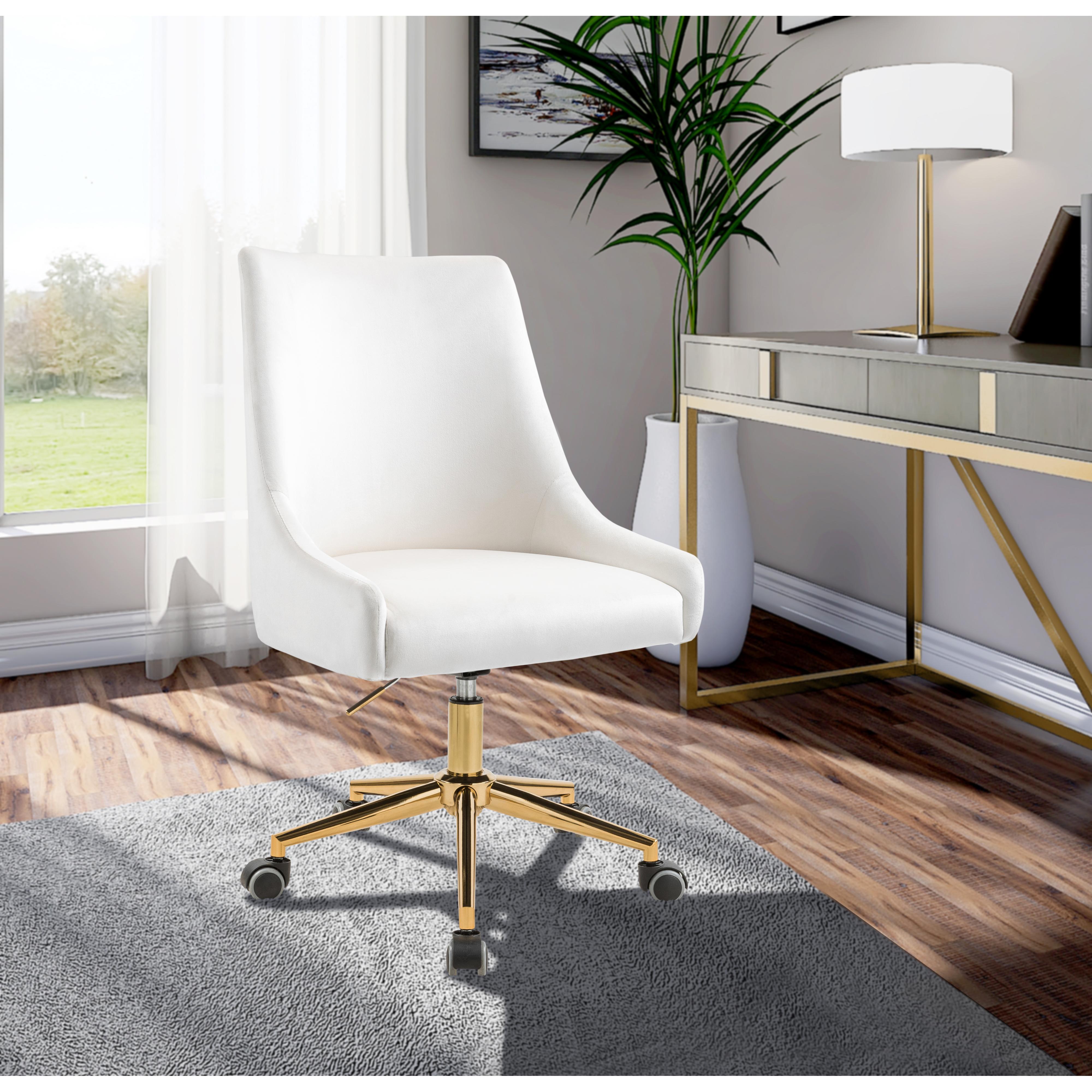 Meridian Karina Cream Velvet Office Chair